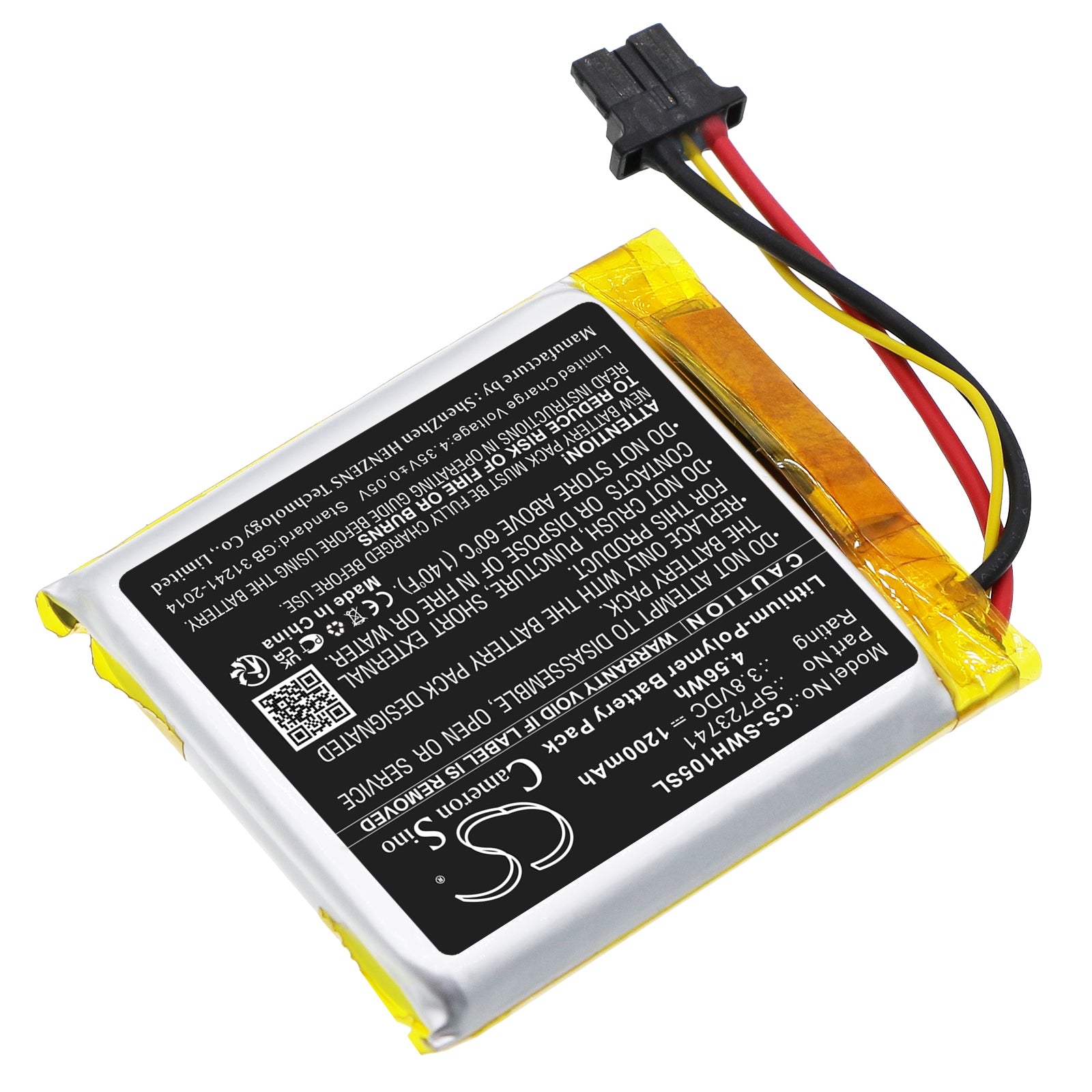Li-Polymer, Wireless Headset Battery fits Sony Wf-1000xm5, Wh-1000xm5, 3.8V, 1200mAh Wireless Headset Cameron Sino Technology Limited