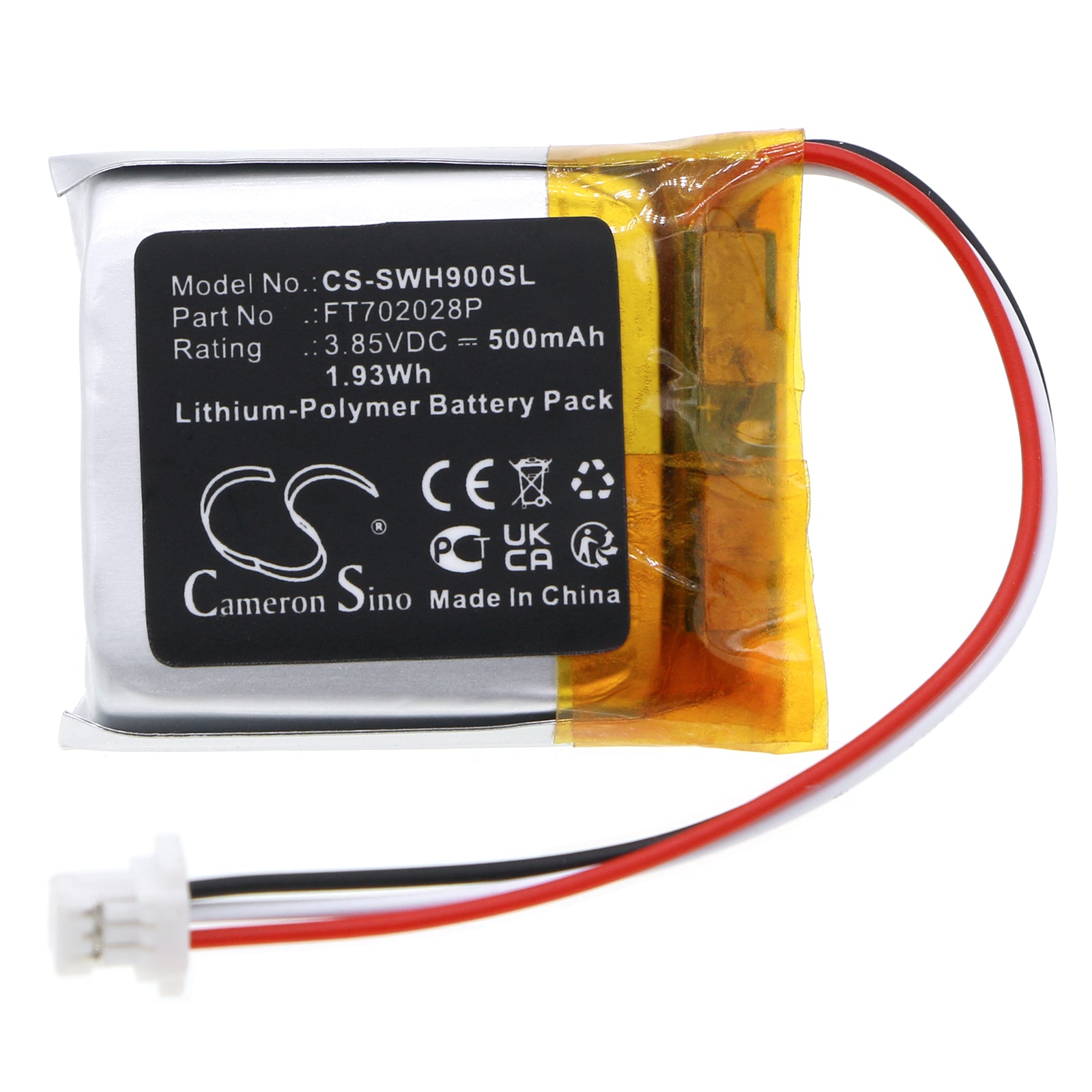 Li-Polymer, Wireless Headset Battery fits Sony Inzone H9, Wf1000xm4 Charging Case, 3.85V, 500mAh Wireless Headset Cameron Sino Technology Limited