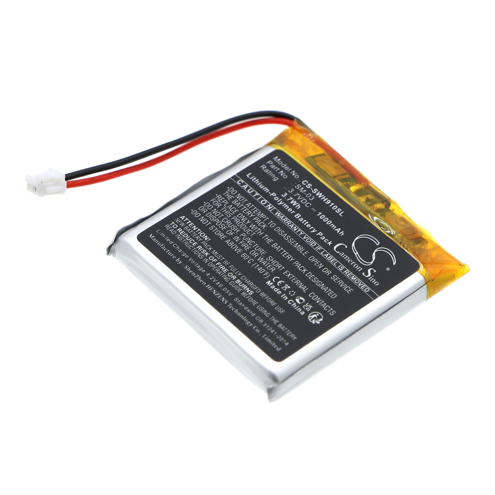 Li-Polymer, Wireless Headset Battery fits Sony Wh-h910n, Wh-h910, 3.7V, 1000mAh Wireless Headset Cameron Sino Technology Limited