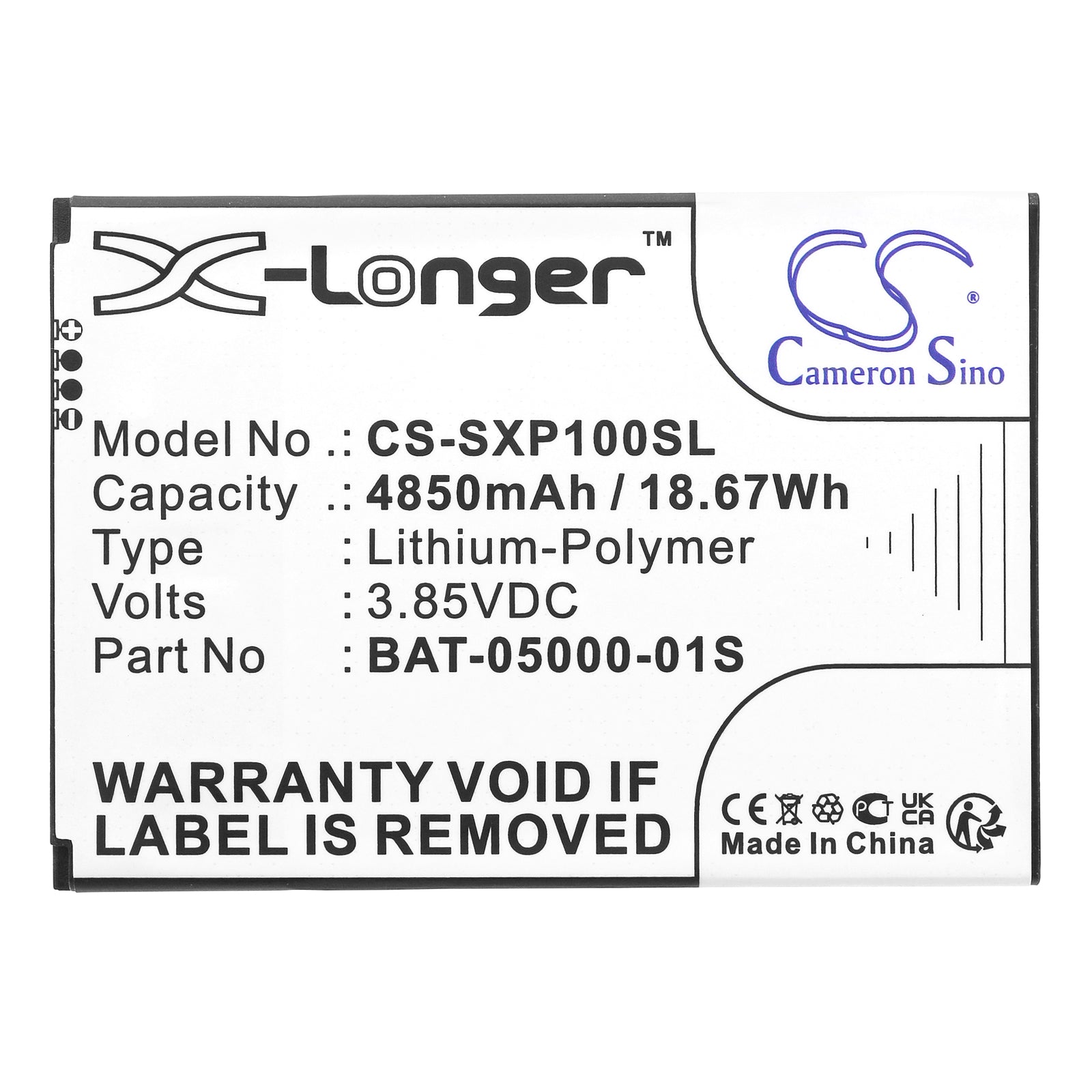 Li-Polymer, Mobile, SmartPhone Battery fits Sonim Xp10, Xp9900, 3.85V, 4850mAh Mobile, SmartPhone Cameron Sino Technology Limited