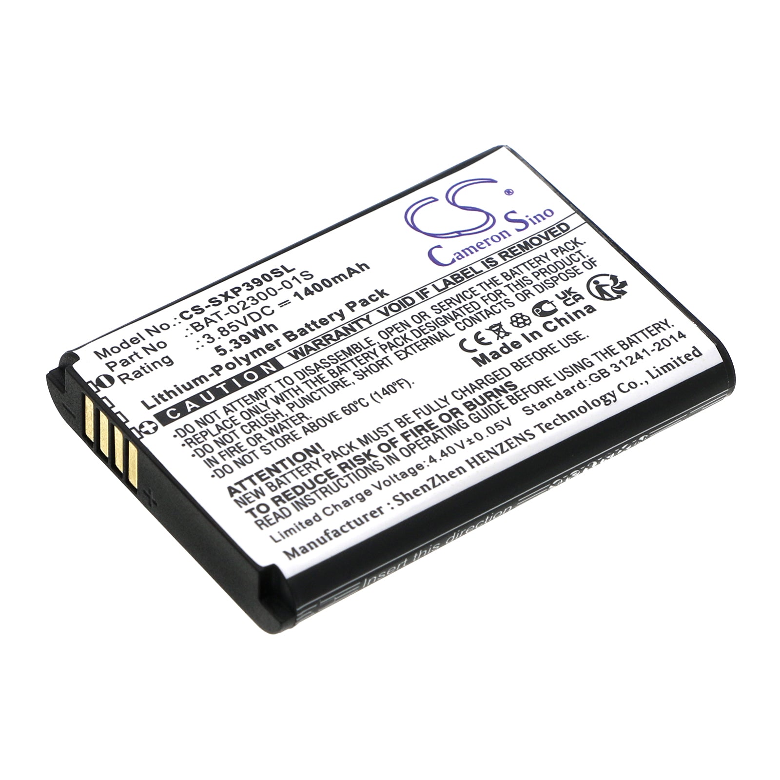 Li-Polymer, Mobile, SmartPhone Battery fits Sonim Xp3 Plus, Xp3900, 3.85V, 1400mAh Mobile, SmartPhone Cameron Sino Technology Limited