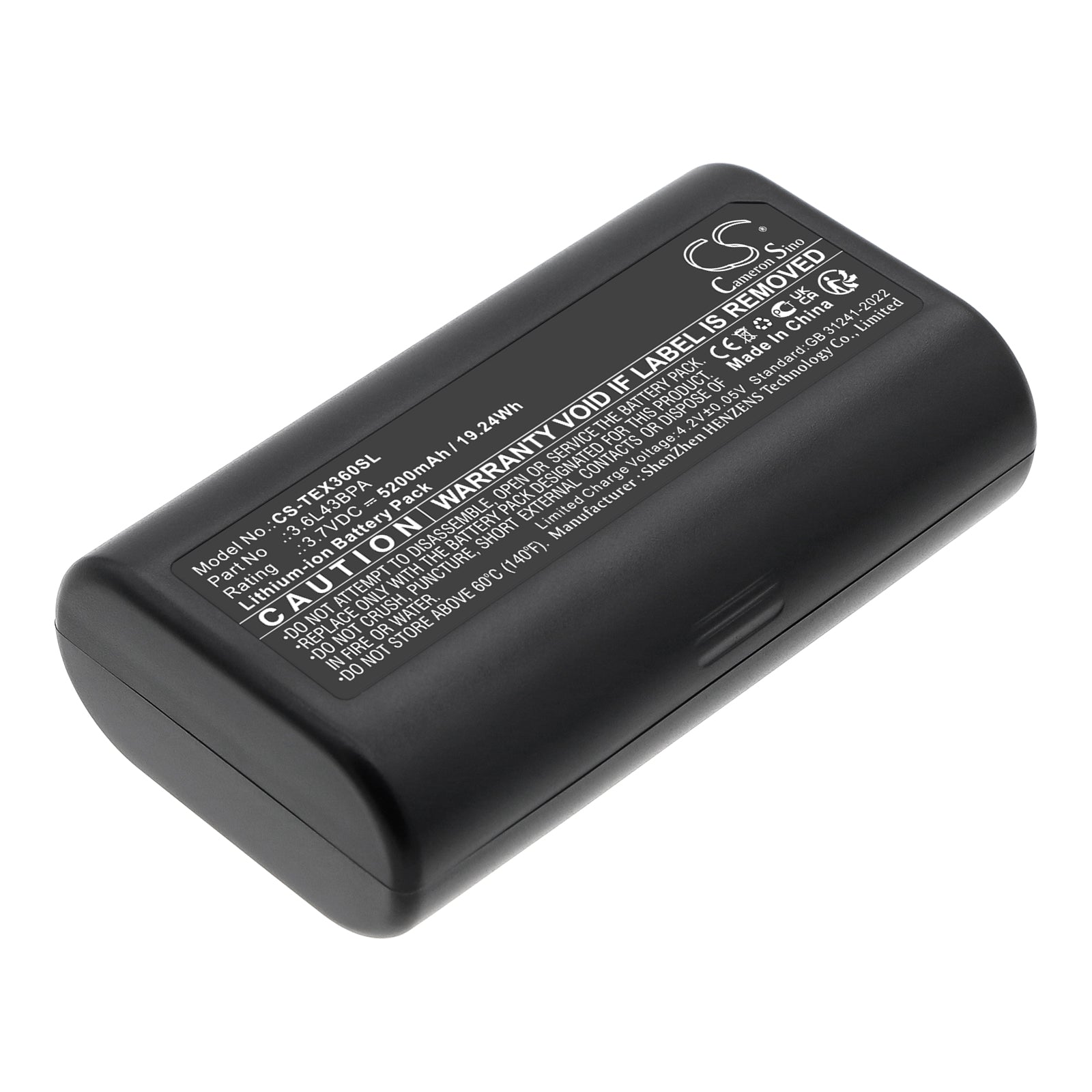 3.7V, Li-ion, 5200mAh, Battery fits Texas Instruments TI-Navigator, 19.24Wh Equipment, Survey, Test Cameron Sino Technology Limited