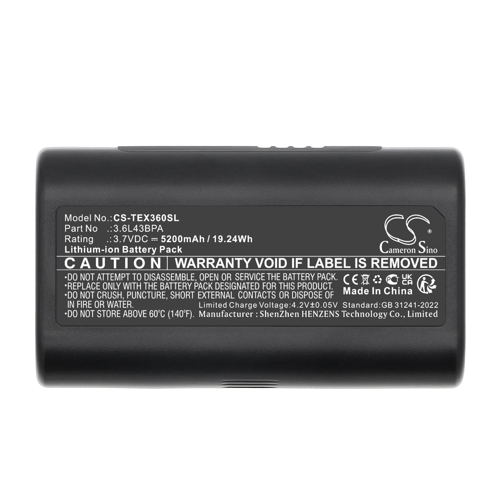3.7V, Li-ion, 5200mAh, Battery fits Texas Instruments TI-Navigator, 19.24Wh Equipment, Survey, Test Cameron Sino Technology Limited