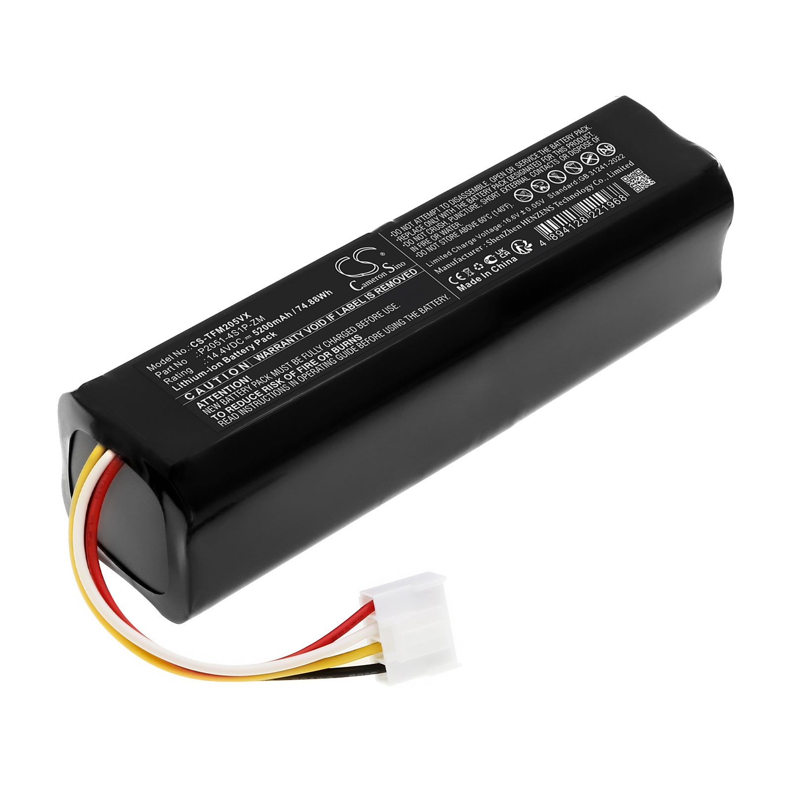 14.4V, Li-ion, 5200mAh, Battery fits Trifo MAX-P, MAX-S, 74.88Wh Vacuum Cameron Sino Technology Limited