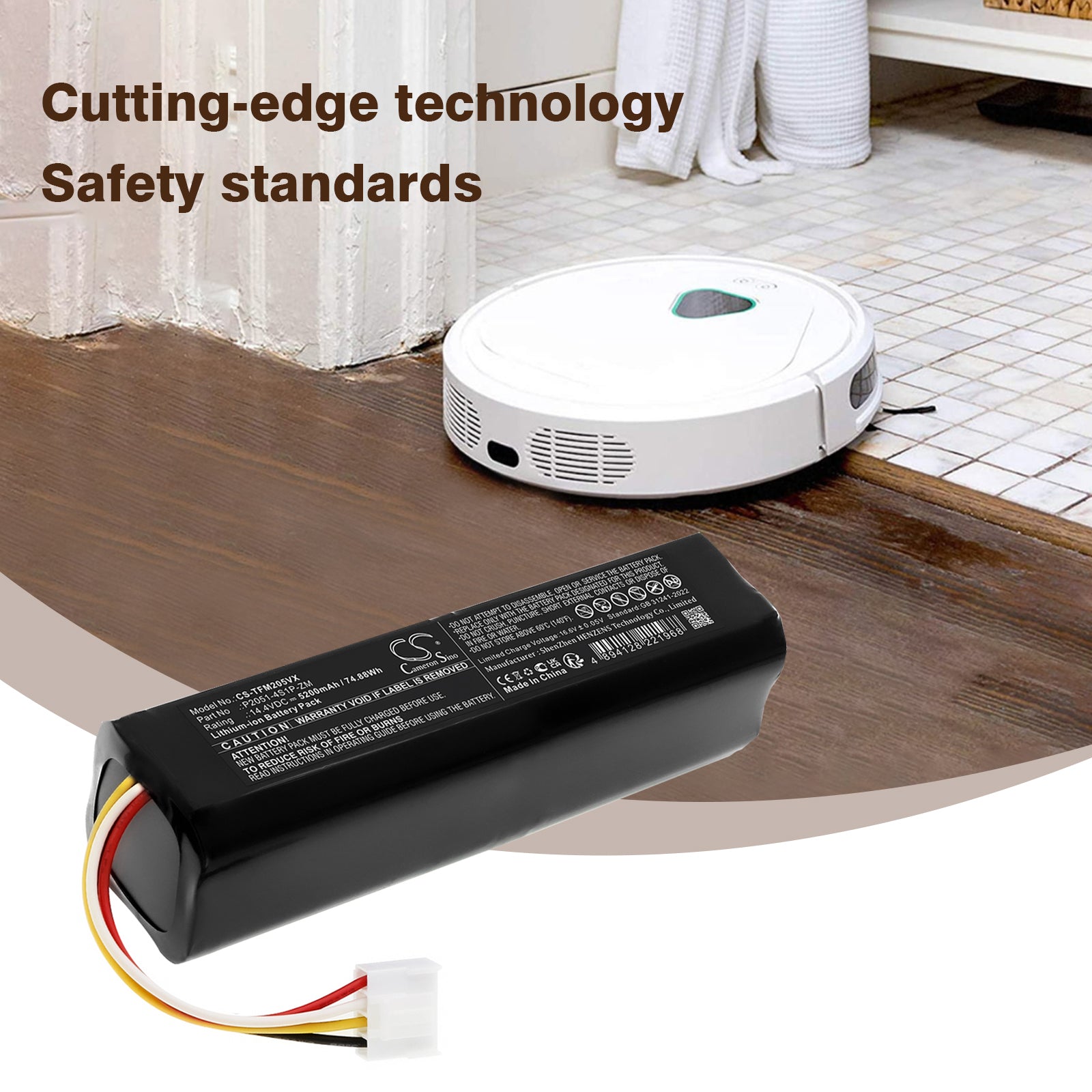14.4V, Li-ion, 5200mAh, Battery fits Trifo MAX-P, MAX-S, 74.88Wh Vacuum Cameron Sino Technology Limited
