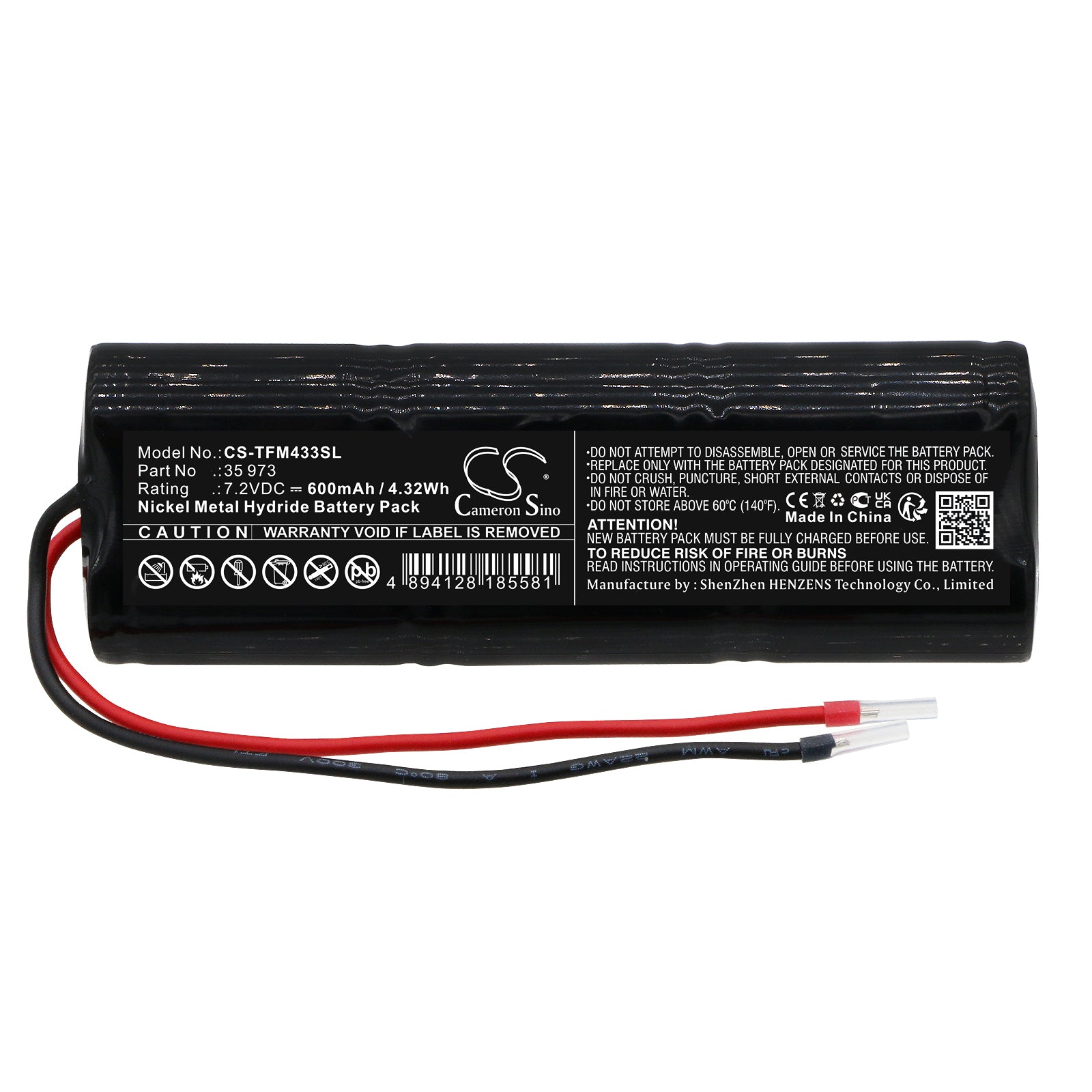 Ni-MH, Emergency Lighting Battery fits Telenot 35 973, 6/n-270aa, 7.2V, 600mAh Emergency Lighting Cameron Sino Technology Limited