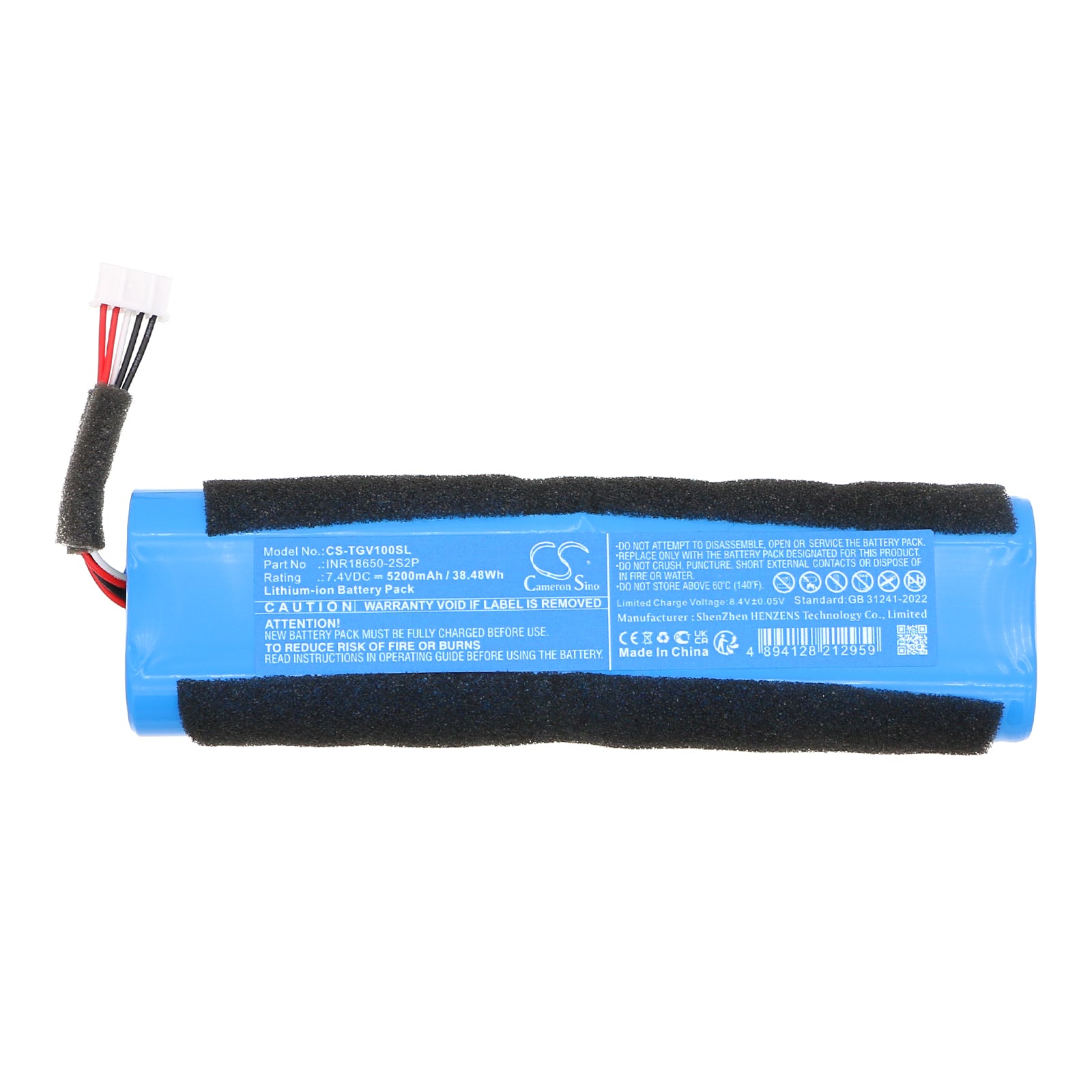 7.4V, Li-ion, 5200mAh, Battery fits Teufel MOTIV GO VOICE, 38.48Wh Speaker Cameron Sino Technology Limited