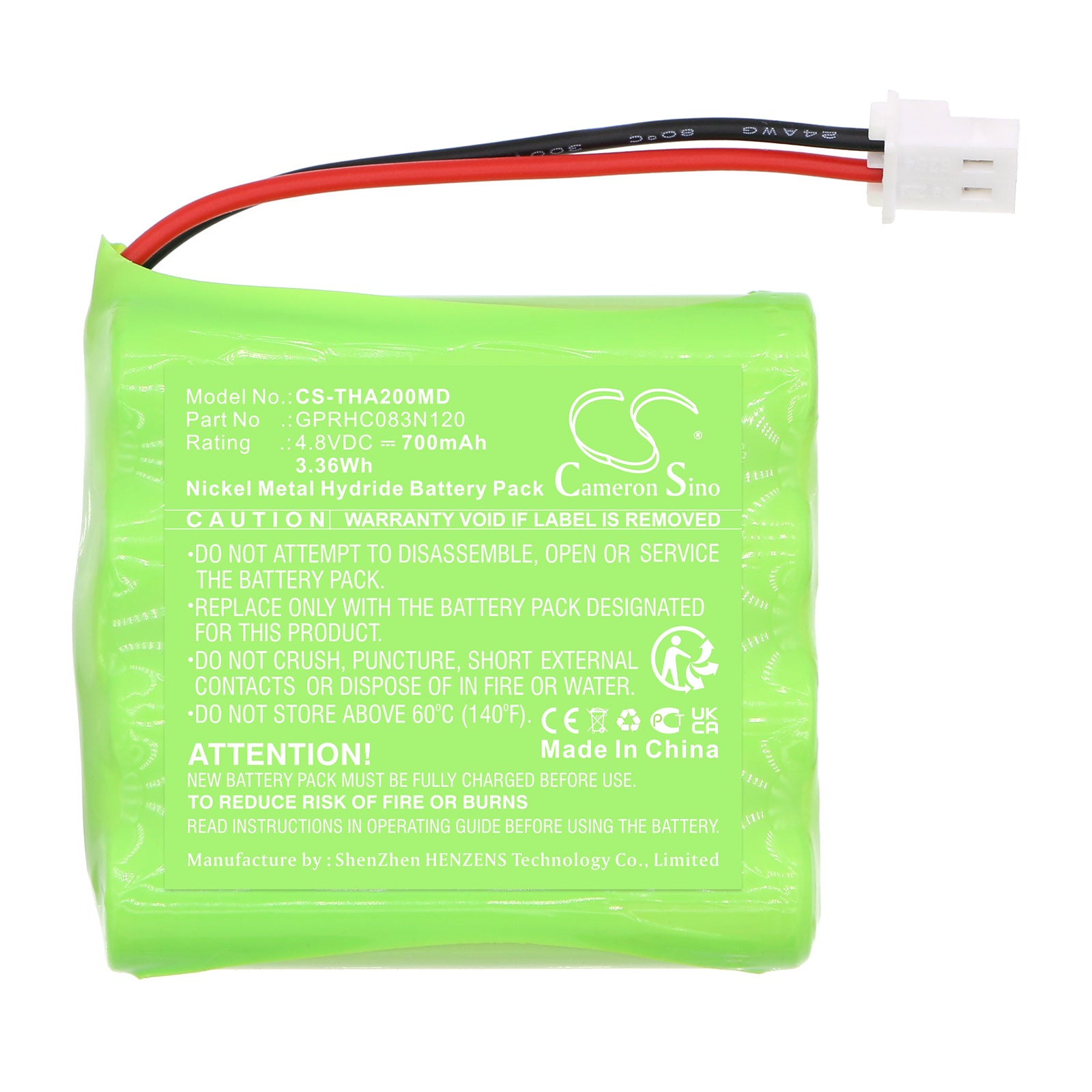 Ni-MH, Medical Battery fits I-tech I-tech Physio Und Mag 1000 ( 2, Mio Care, 4.8V, 700mAh Medical Cameron Sino Technology Limited