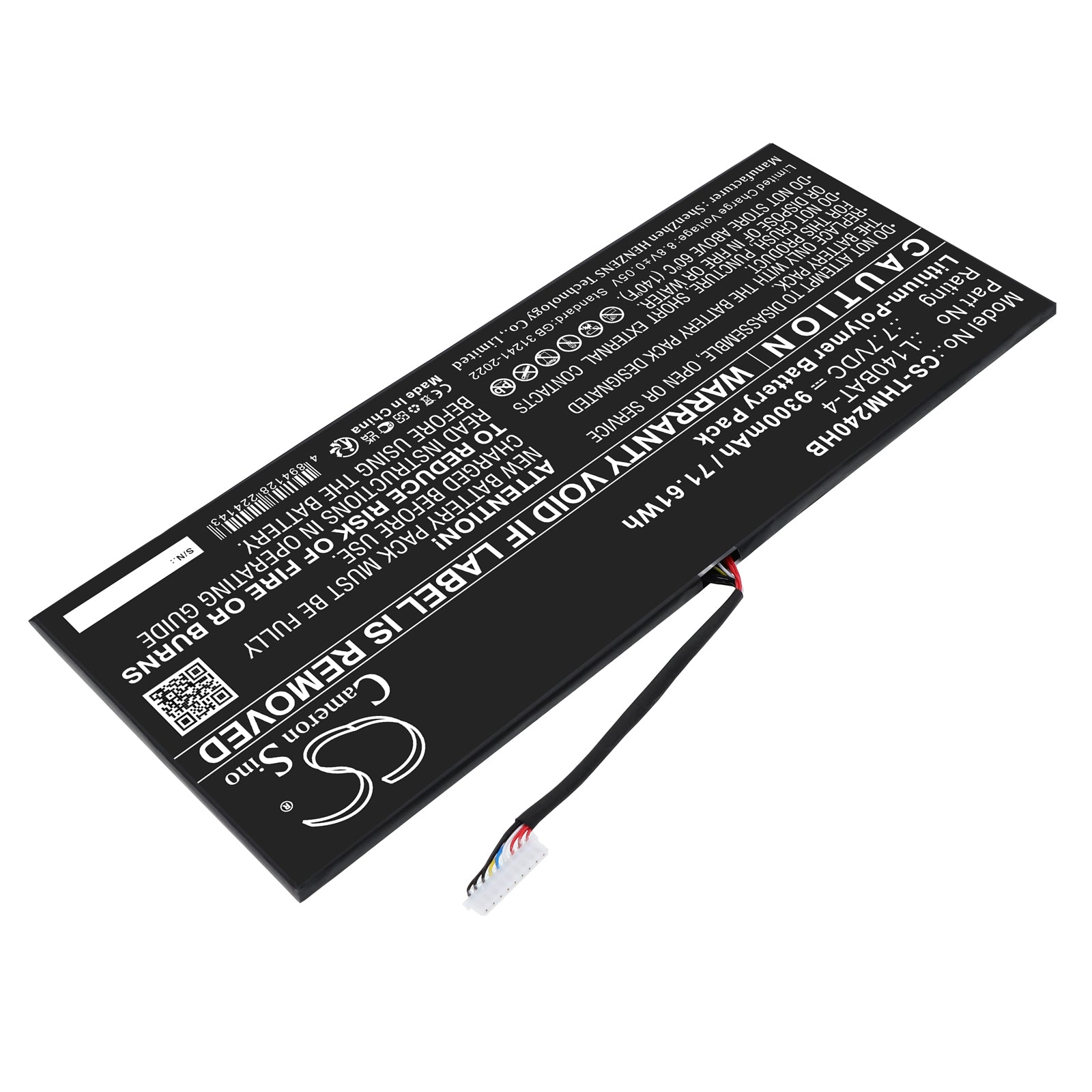 7.7V, Li-Polymer, 9300mAh, Battery fits Schenker VIA 14, VIA 14 Late 2020, 71.61Wh Notebook, Laptop Cameron Sino Technology Limited