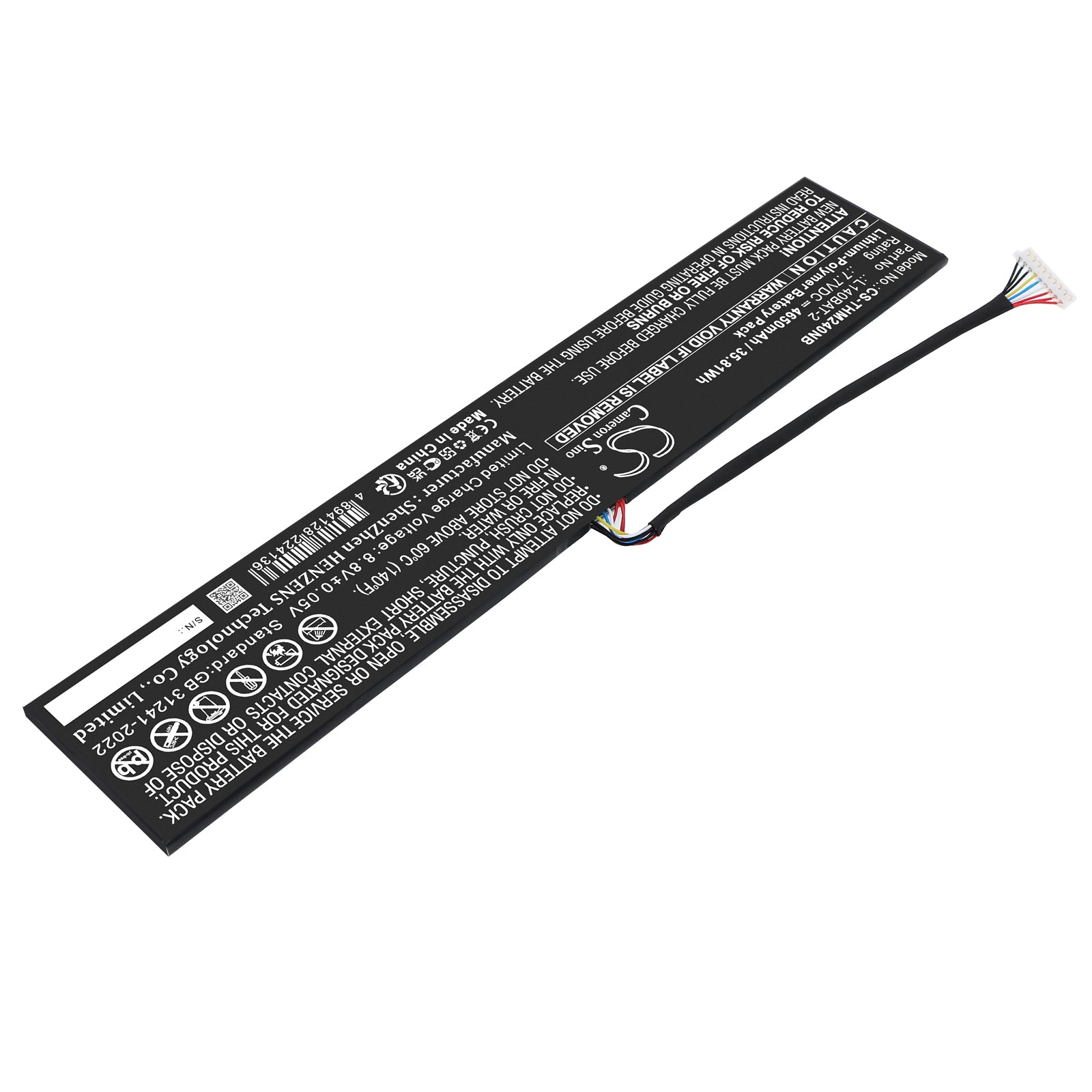 7.7V, Li-Polymer, 4650mAh, Battery fits Schenker VIA 14, VIA 14 Late 2020, 35.81Wh Notebook, Laptop Cameron Sino Technology Limited