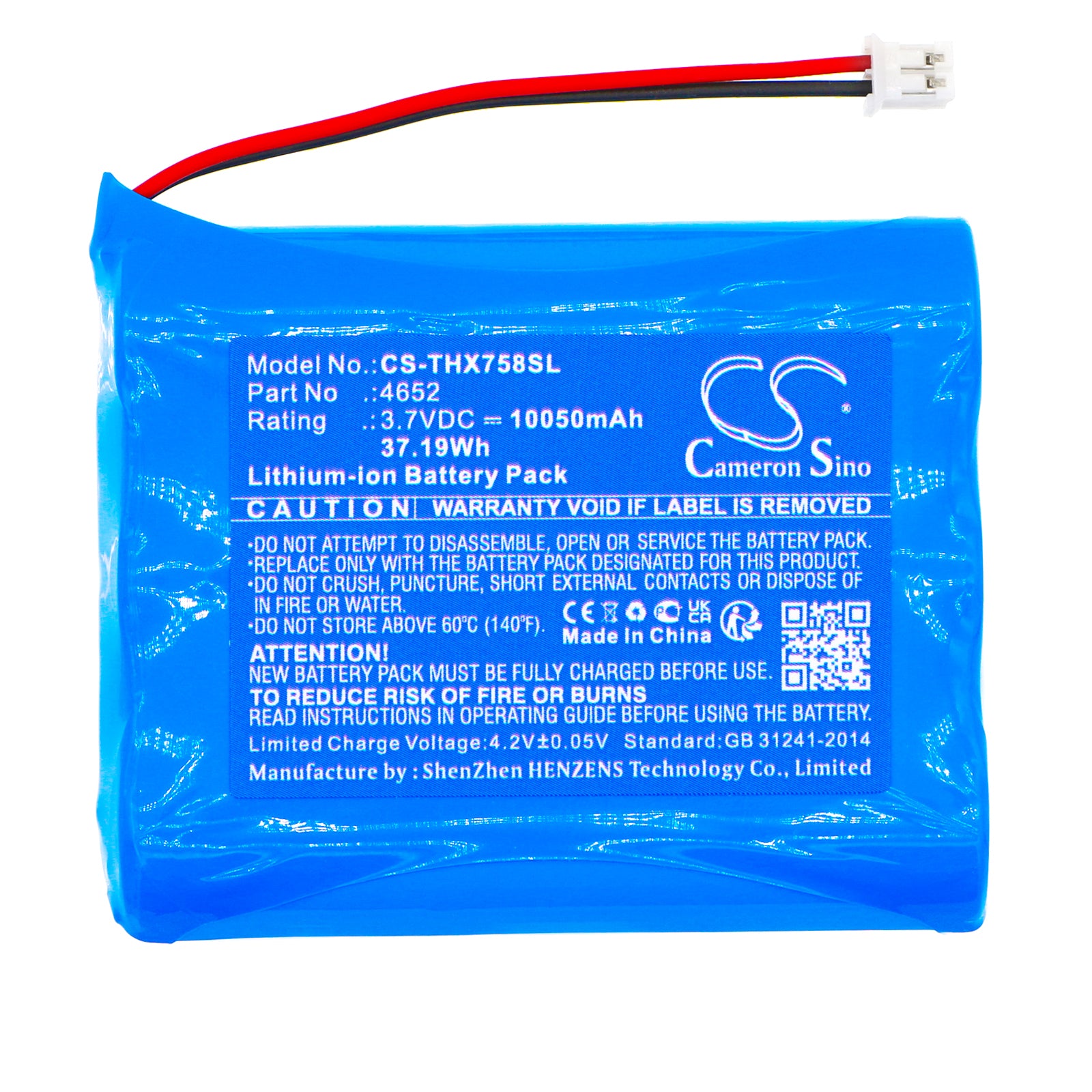 Li-ion, Home Security Camera Battery fits Technaxx 4648, Sender Tx-75, 3.7V, 10050mAh Home Security Camera Cameron Sino Technology Limited