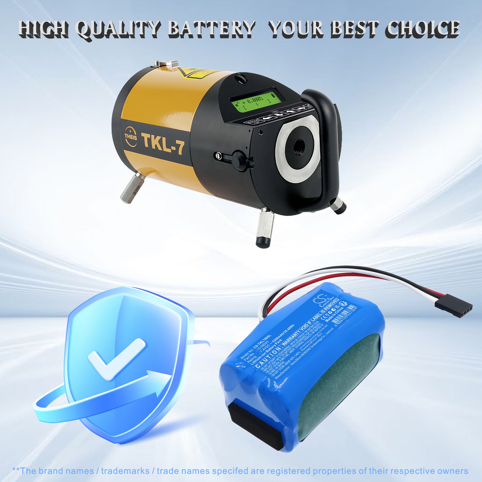 7.4V, Li-ion, 5200mAh, Battery fits Theis TKL-7, 38.48Wh Equipment, Survey, Test Cameron Sino Technology Limited