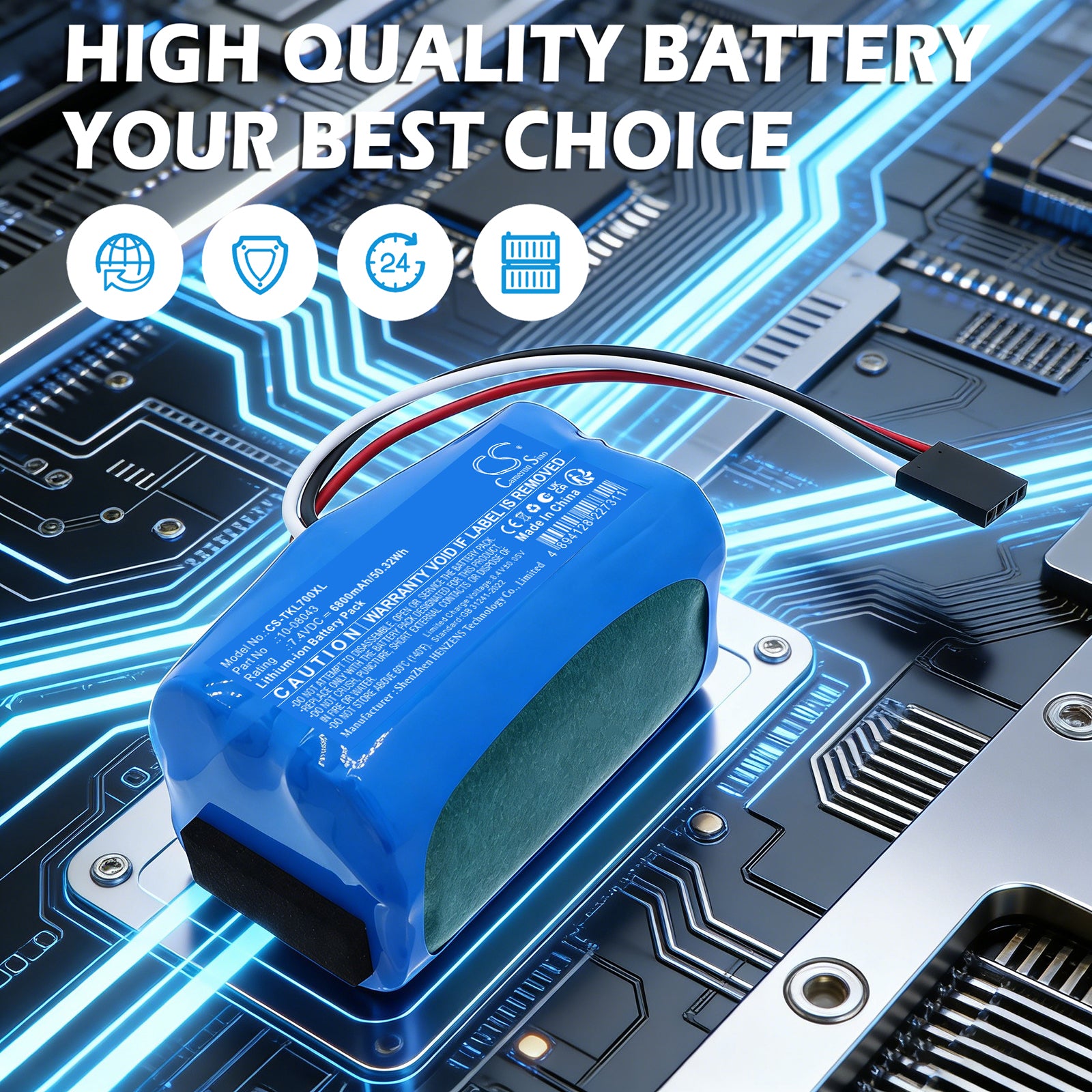 7.4V, Li-ion, 6800mAh, Battery fits Theis TKL-7, 50.32Wh Equipment, Survey, Test Cameron Sino Technology Limited