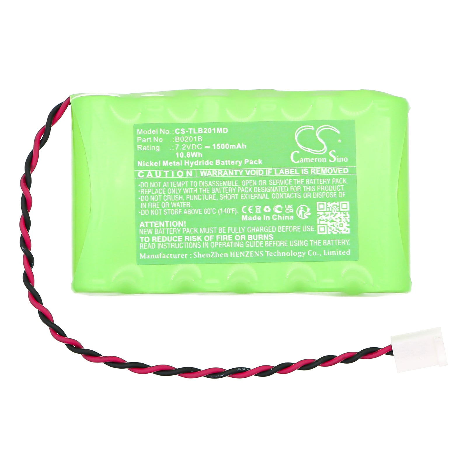 7.2V, Ni-MH, 1500mAh, Battery fits Tunstall Lifeline Vi, Lifeline Vi+, 10.8Wh Medical Cameron Sino Technology Limited