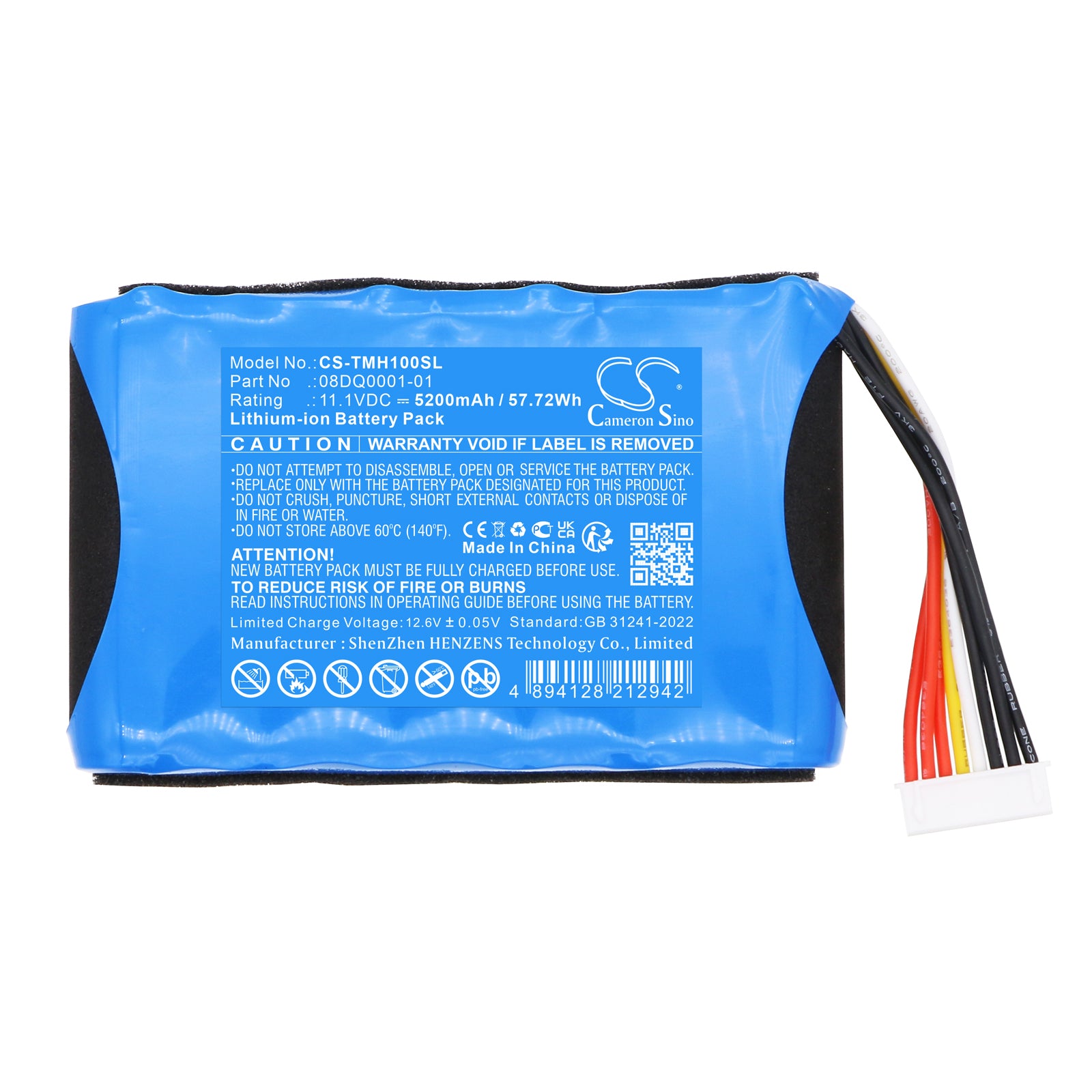 11.1V, Li-ion, 5200mAh, Battery fits Teufel MOTIV HOME, 57.72Wh Speaker Cameron Sino Technology Limited