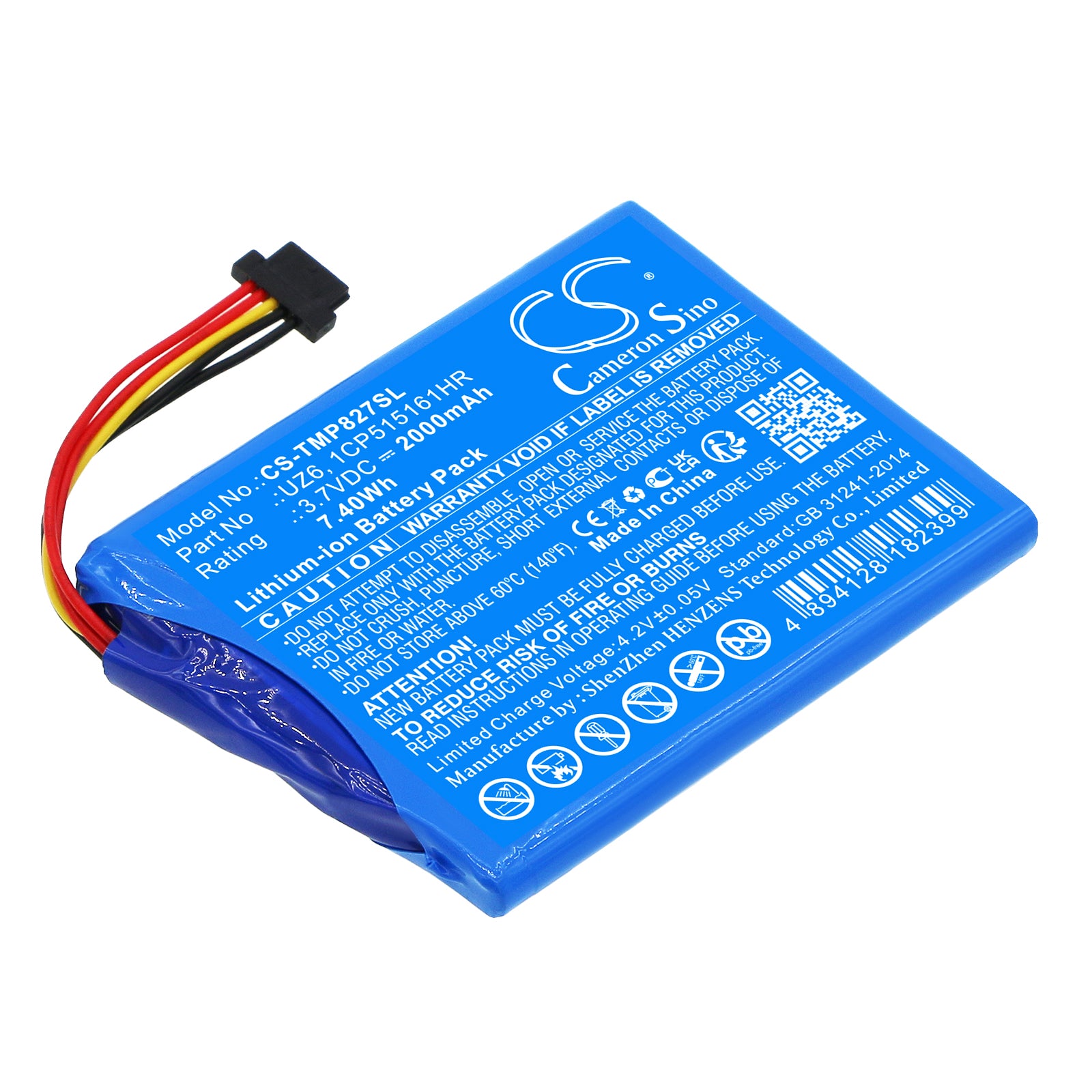 Li-ion, GPS, Navigator Battery fits Tomtom 4f173, Bridge, 3.7V, 2000mAh GPS, Navigator Cameron Sino Technology Limited