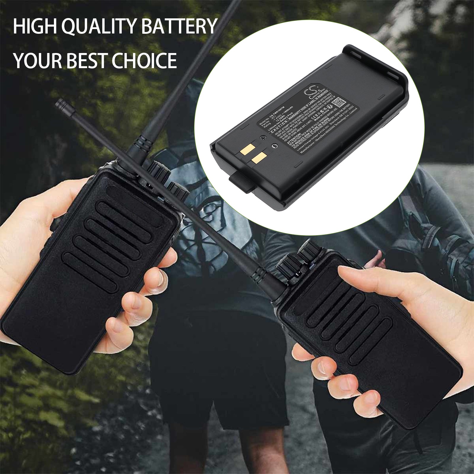 7.4V, Li-ion, 1800mAh, Battery fits Tytera TC-3000A | Retevis RT1, 13.32Wh Two-Way Radio Cameron Sino Technology Limited