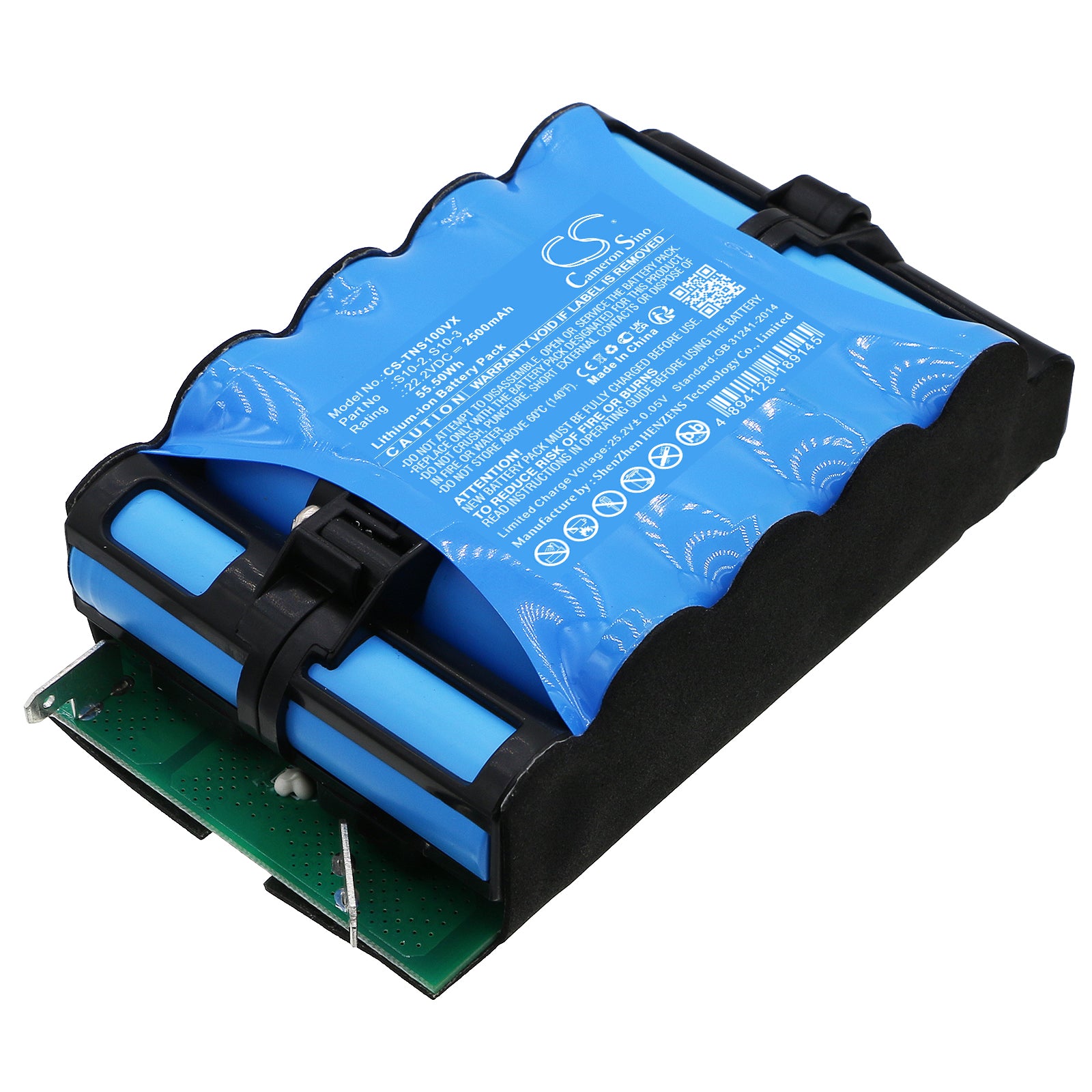 Li-ion, Vacuum Battery fits Tineco Floor One S10, Floor One S10-01, 22.2V, 2500mAh Vacuum Cameron Sino Technology Limited