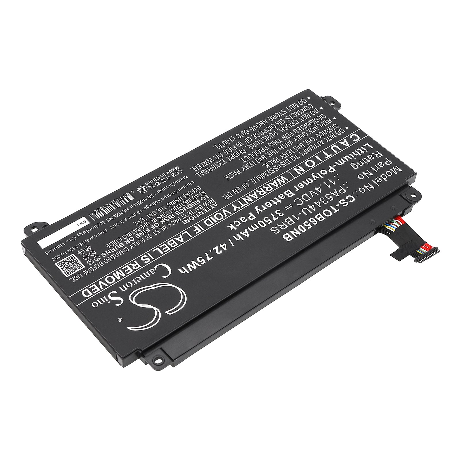11.4V, Li-Polymer, 3750mAh, Battery fits Toshiba Dynabook BJ65/FS, 42.75Wh Notebook, Laptop Cameron Sino Technology Limited