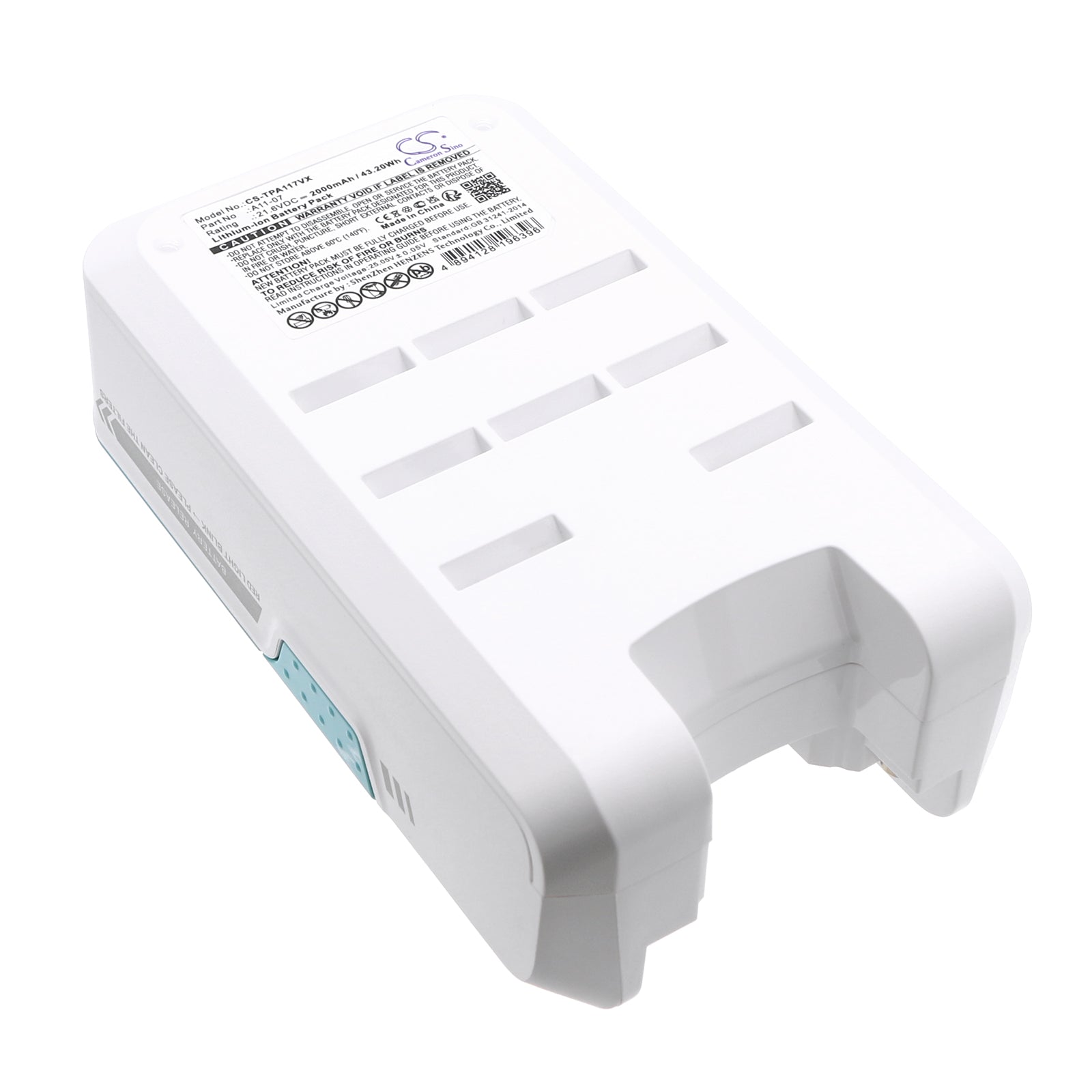 Li-ion, Vacuum Battery fits Tineco A11 Hero, A11 Hero Ex, 21.6V, 2000mAh CS-TPA117VX Vacuum Cameron Sino Technology Limited