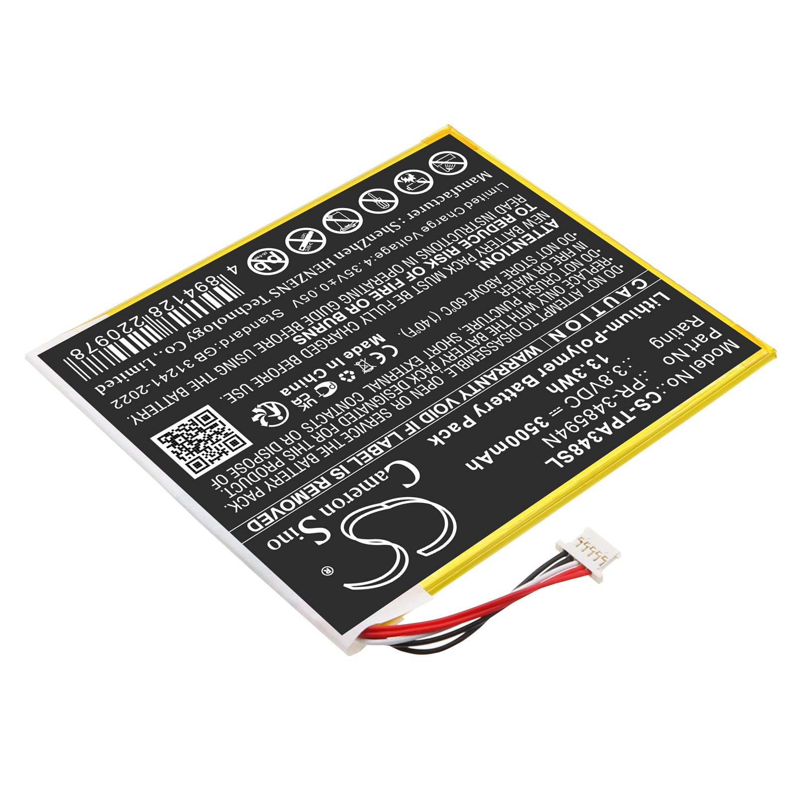 3.8V, Li-Polymer, 3500mAh, Battery fits Topdon ArtiMINI Scan Tool, 13.3Wh Diagnostic Scanner Cameron Sino Technology Limited