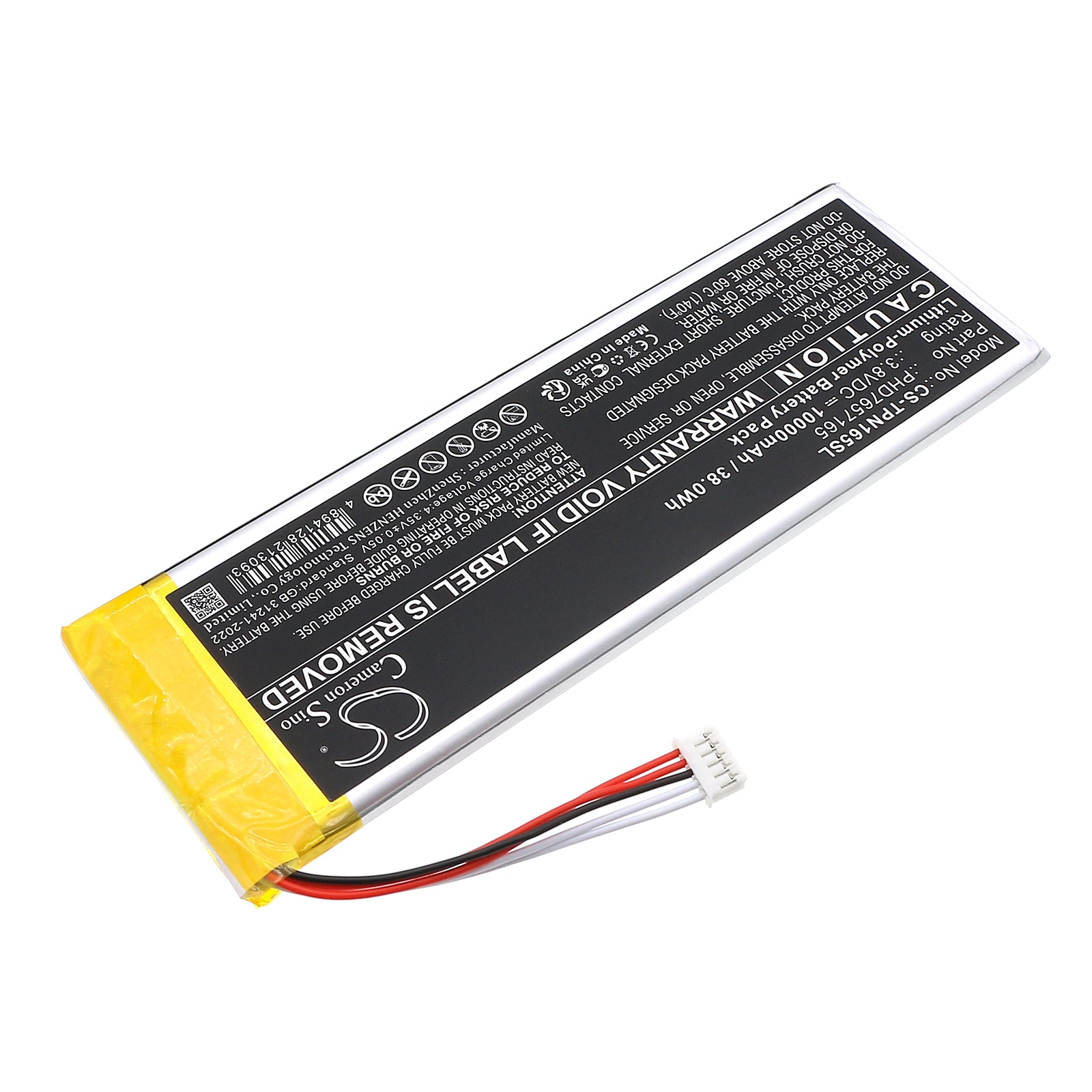 3.8V, Li-Polymer, 10000mAh, Battery fits Topdon UltraDiag Diagnostic Scan Tool, 38Wh Diagnostic Scanner Cameron Sino Technology Limited