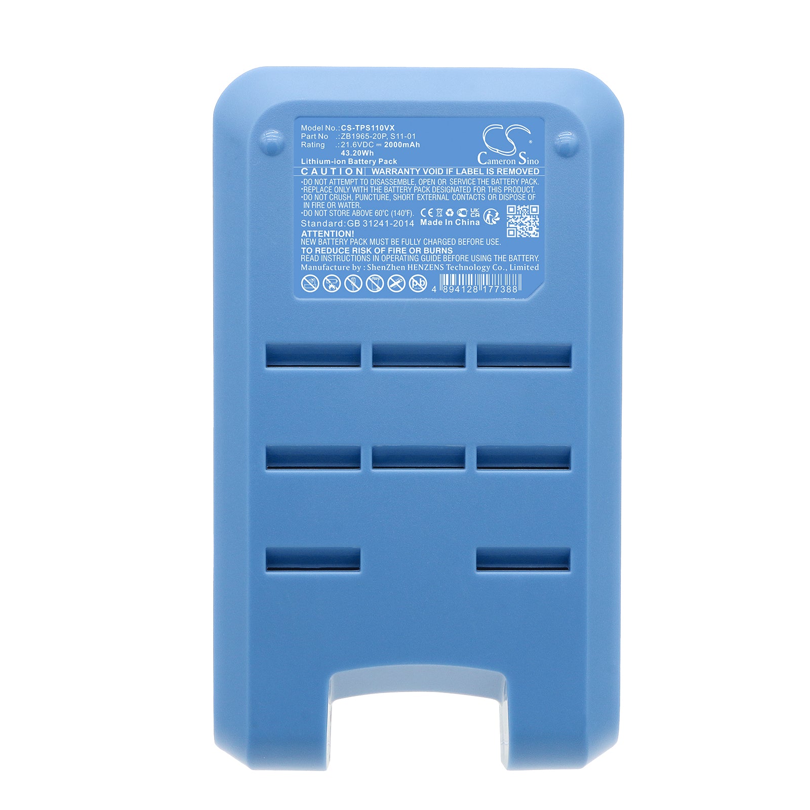 Li-ion, Vacuum Battery fits Tineco A11, Pure One S11, 21.6V, 2000mAh Vacuum Cameron Sino Technology Limited