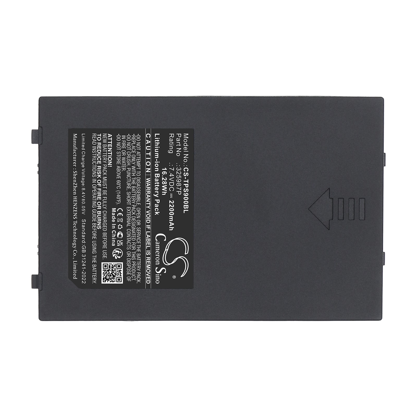 7.4V, Li-ion, 2200mAh, Battery fits Telpo TPS900, 16.28Wh Payment Terminal Cameron Sino Technology Limited