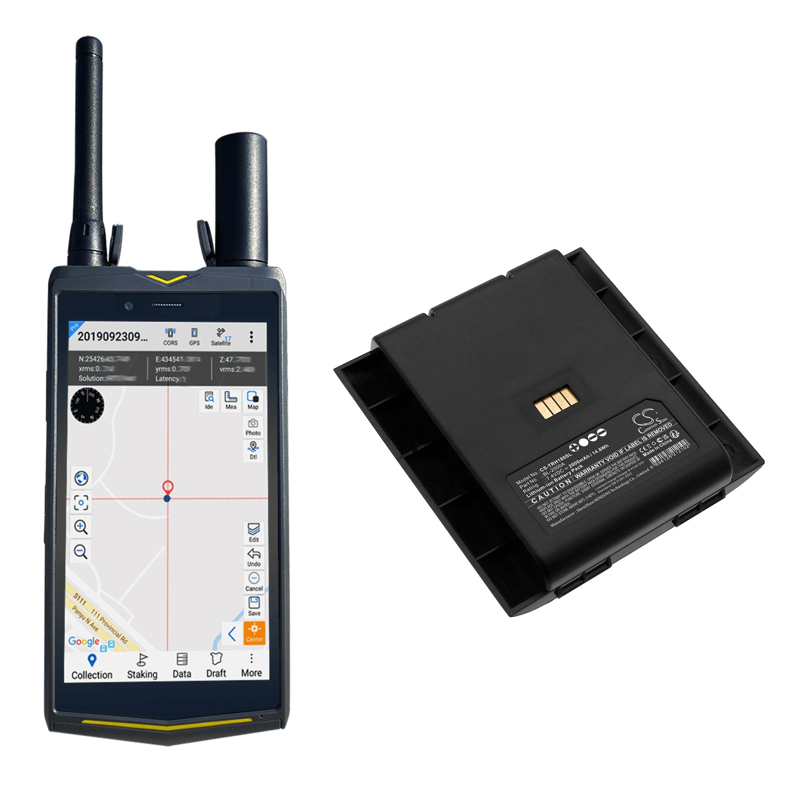 7.4V, Li-ion, 2000mAh, Battery fits Hi-Target Ihand18 Data Collector, Qmini GPS, 14.8Wh Equipment, Survey, Test Cameron Sino Technology Limited