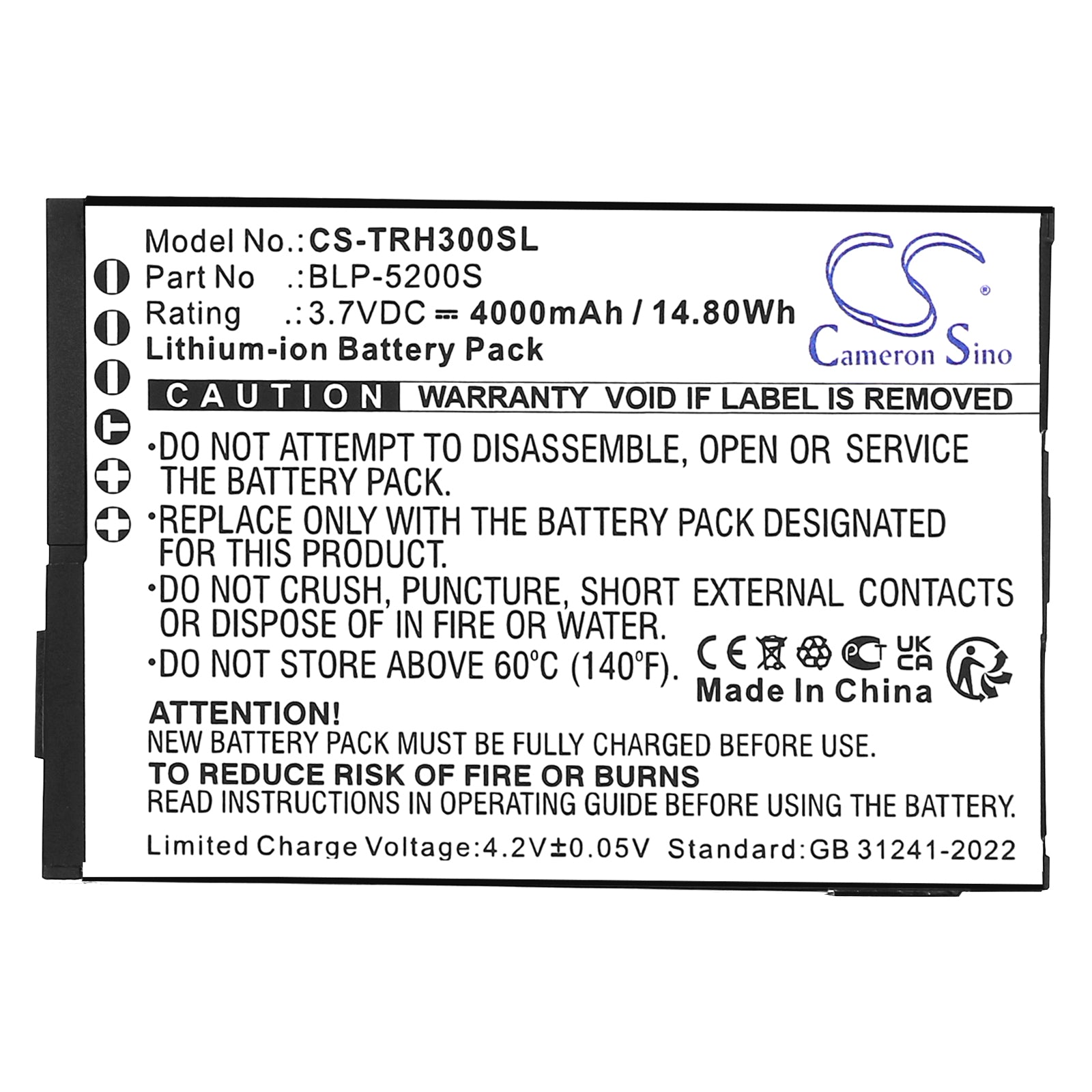 3.7V, Li-ion, 4000mAh, Battery fits Hi-Target ihand 30 data controller, 14.8Wh Equipment, Survey, Test Cameron Sino Technology Limited