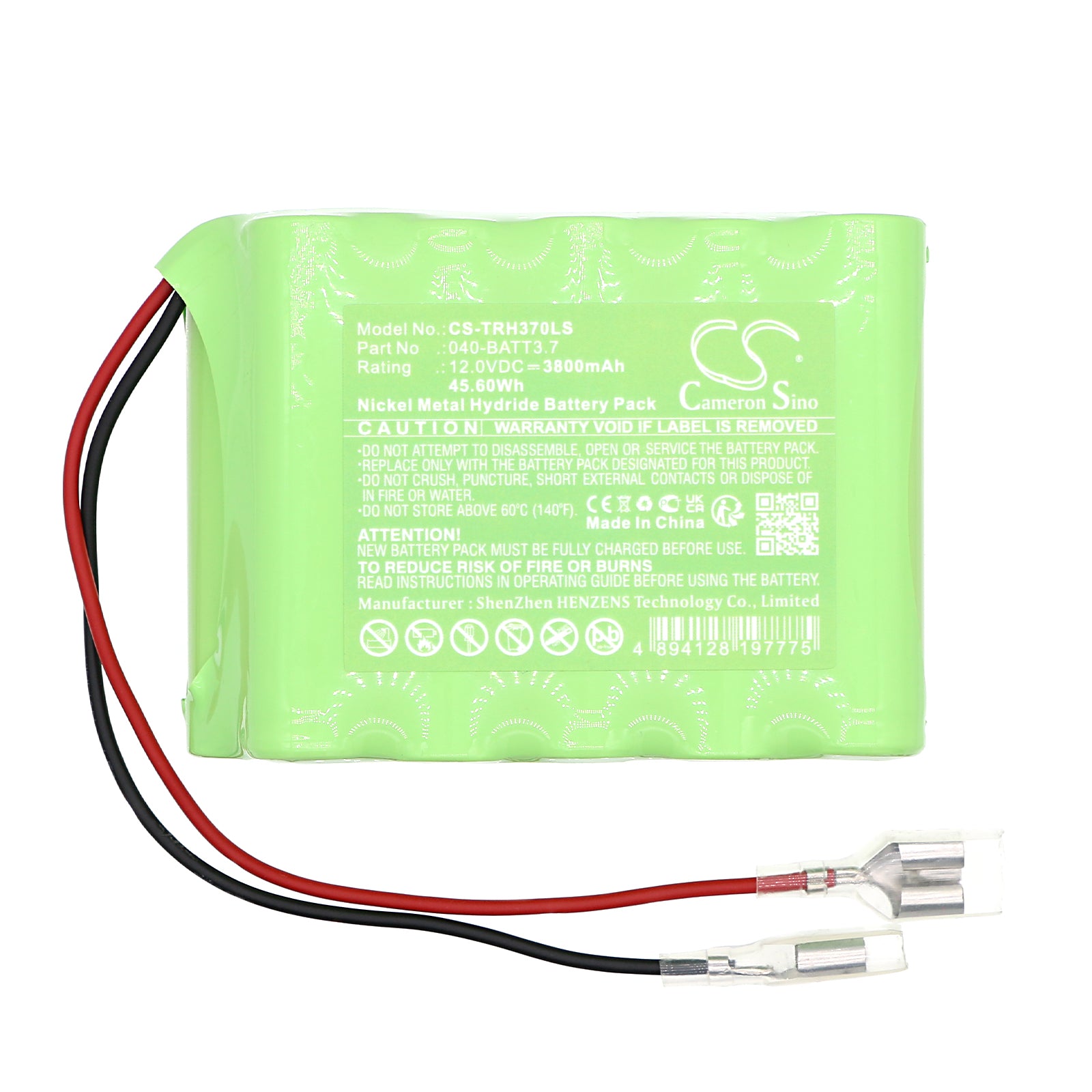 Ni-MH, Bicycles Flashlights Battery fits Trail Tech 040-batt3.7, 12.0V, 3800mAh Bicycles Flashlights Cameron Sino Technology Limited