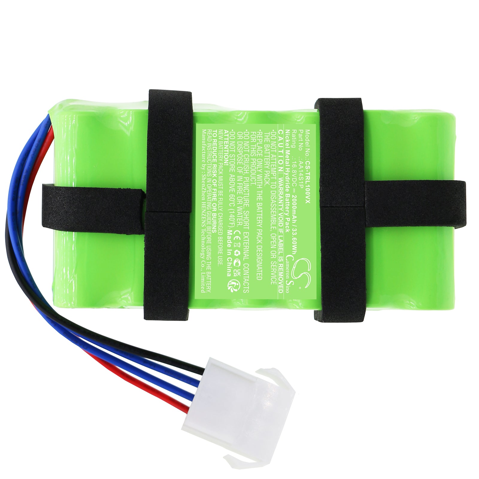 Ni-MH, Vacuum Battery fits Toshiba Vc-wl100, Vc-wl100ac, 16.8V, 2000mAh Vacuum Cameron Sino Technology Limited