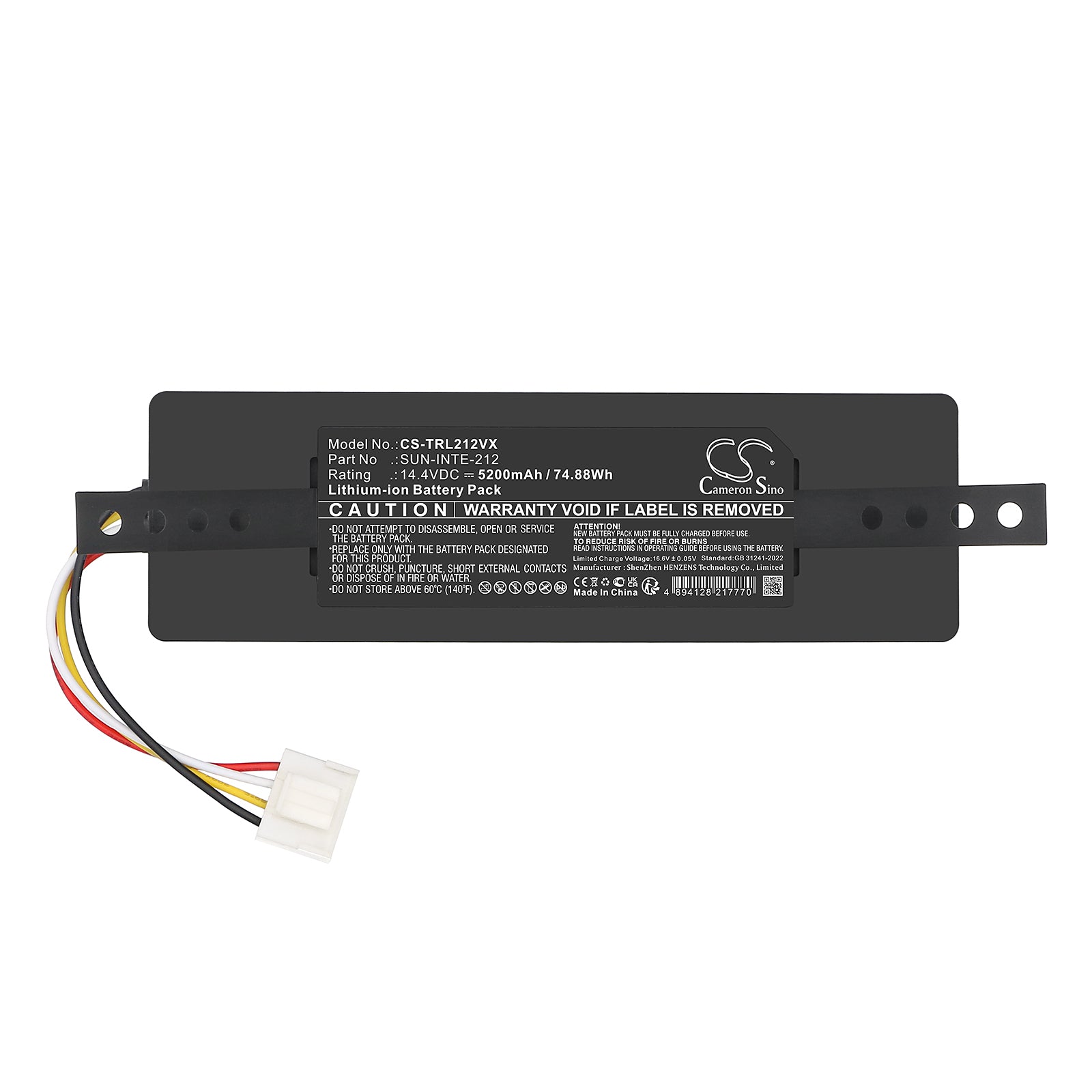 14.4V, Li-ion, 5200mAh, Battery fits Trifo Emma Pet, Lucy, 74.88Wh Vacuum Cameron Sino Technology Limited