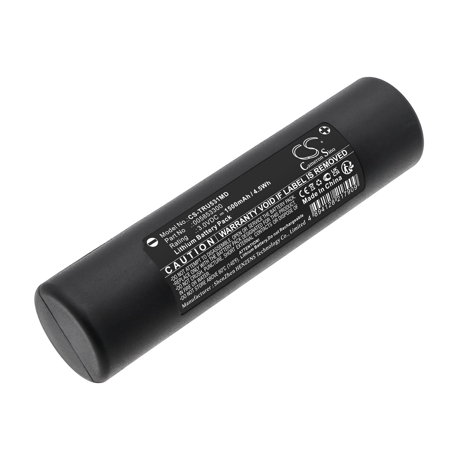 3V, Lithium, 1500mAh, Battery fits Truphatek Laryngoscope TRU-MR 5310m, 4.5Wh Medical Cameron Sino Technology Limited