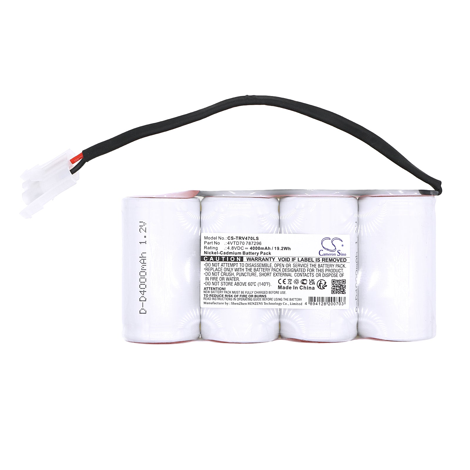 Ni-CD, Emergency Lighting Battery fits Thorn Voyager Twinspot, Lite-plan Hrn/4-k, 4.8V, 4000mAh Emergency Lighting Cameron Sino Technology Limited