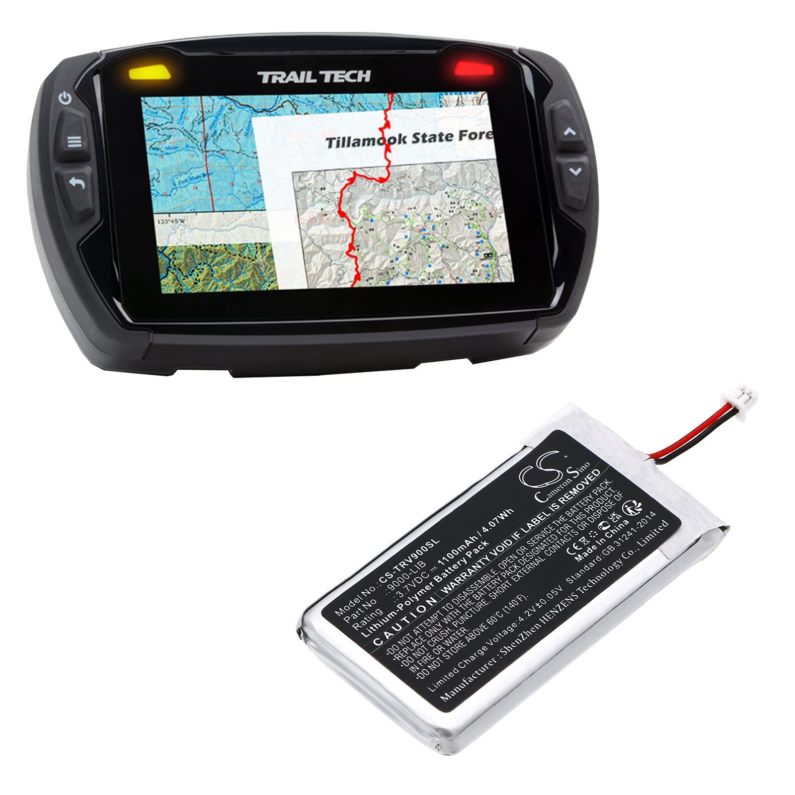 Li-Polymer, GPS, Navigator Battery fits Trail Tech Voyager, 3.7V, 1100mAh GPS, Navigator Cameron Sino Technology Limited