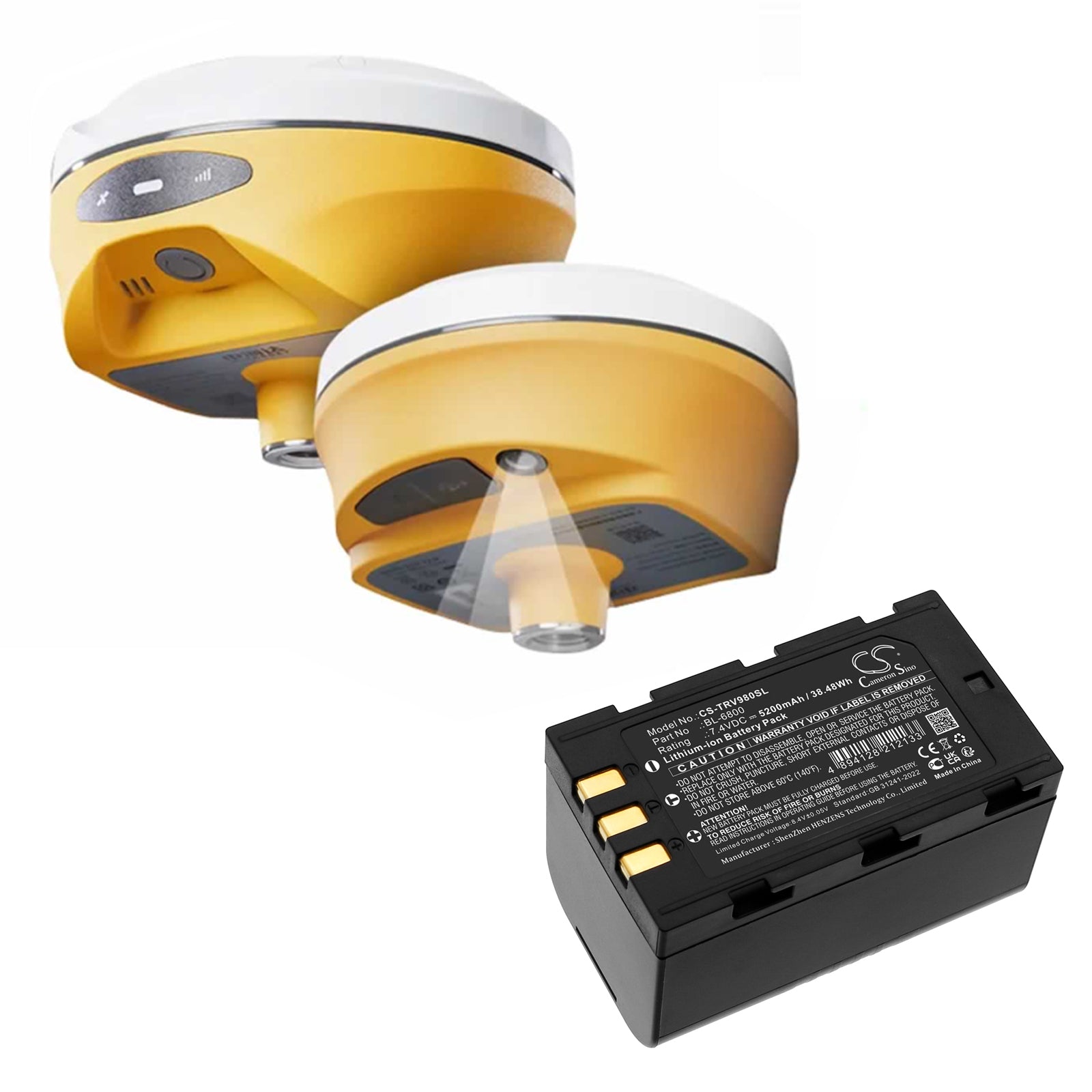 7.4V, Li-ion, 5200mAh, Battery fits Hi-Target A16, TS7, 38.48Wh Equipment, Survey, Test Cameron Sino Technology Limited