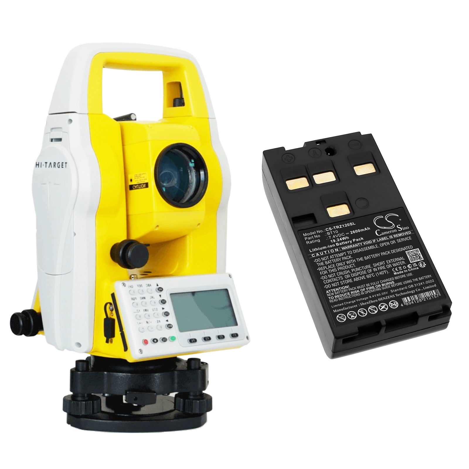 7.4V, Li-ion, 2600mAh, Battery fits Hi-Target ZTS-120, ZTS-120 Total Station, 19.24Wh Equipment, Survey, Test Cameron Sino Technology Limited