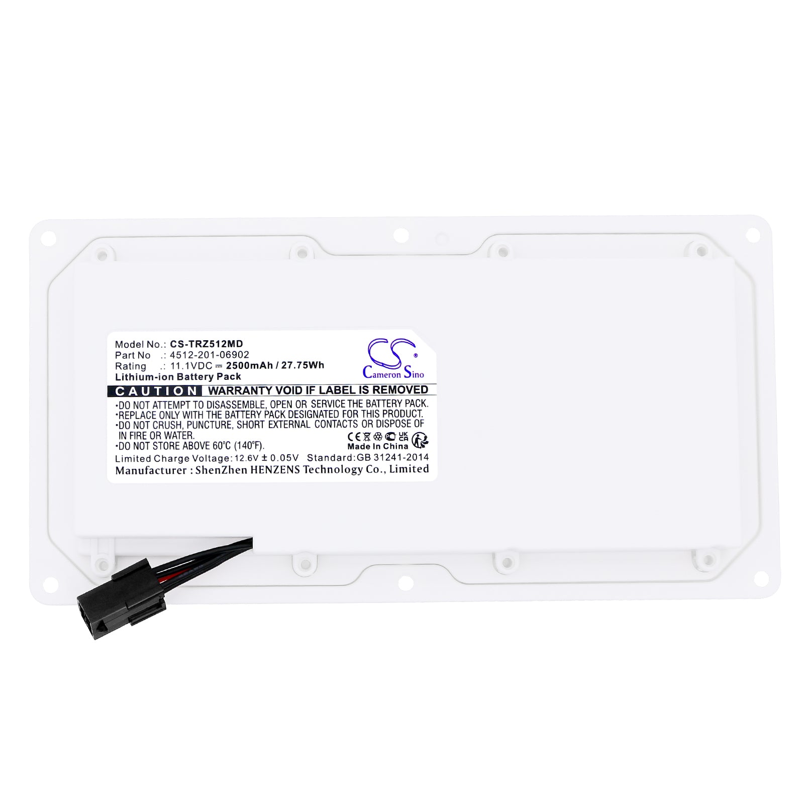 Li-ion, Medical Battery fits Trixell 3543 Pr, 3543 Pr Wireless Portable Dete, 11.1V, 2500mAh Medical Cameron Sino Technology Limited