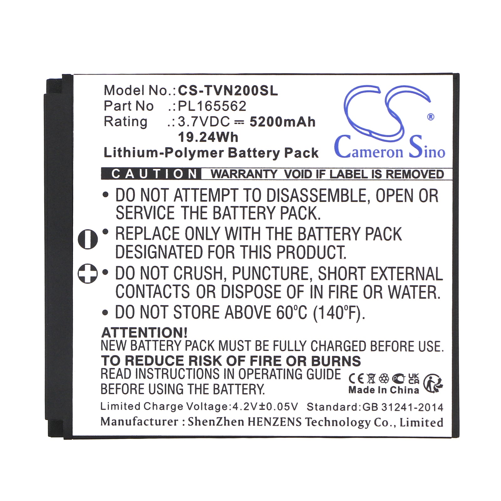 Li-Polymer, GPS, Navigator Battery fits Twonav Aventura 2, 3.7V, 5200mAh GPS, Navigator Cameron Sino Technology Limited