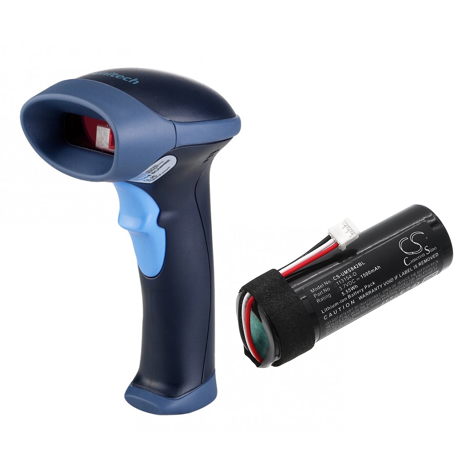 3.7V, Li-ion, 1500mAh, Battery fits Unitech HT-1853, MS840, 5.55Wh Barcode Scanner Cameron Sino Technology Limited