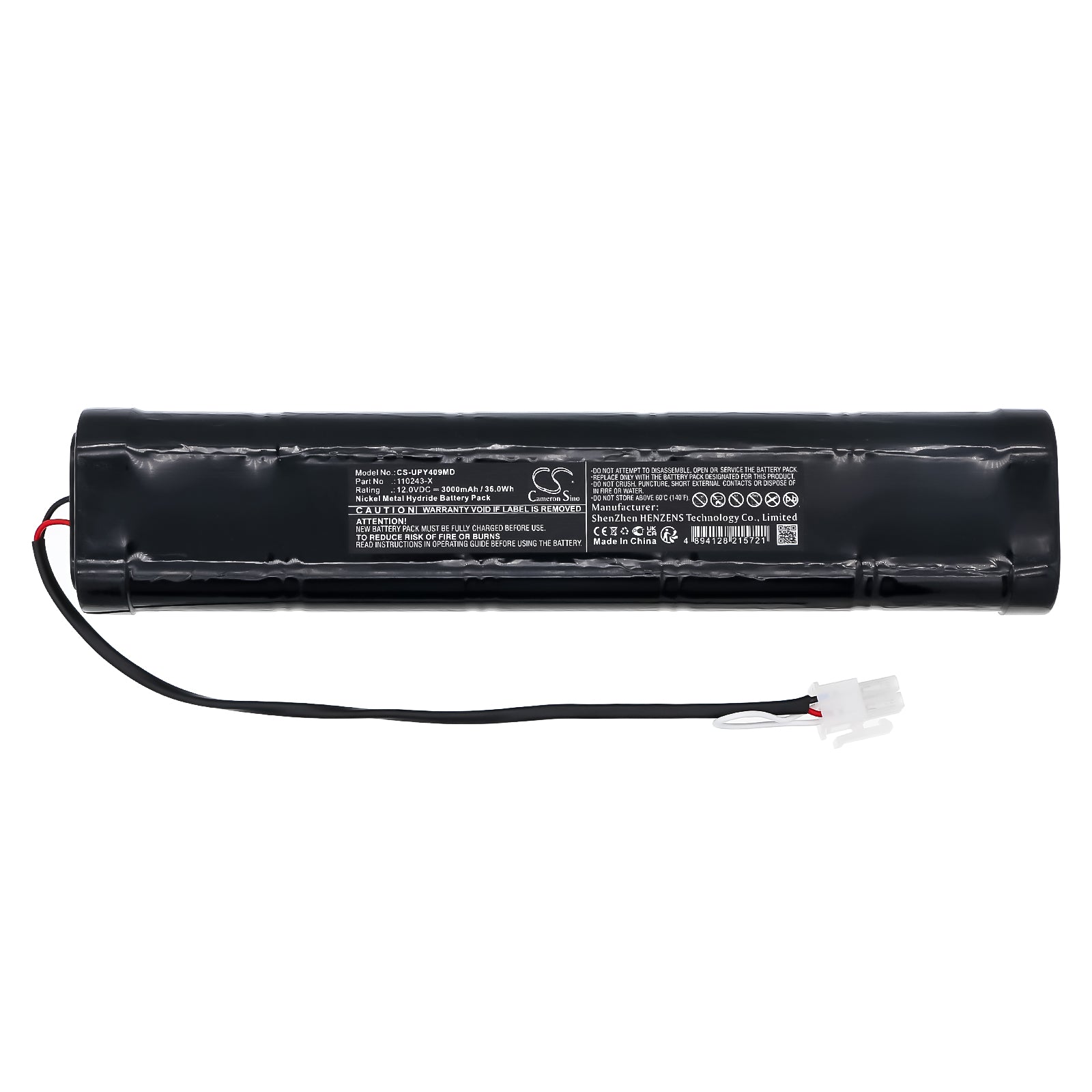 12V, Ni-MH, 3000mAh, Battery fits Uniphy Uniphy 409, 36Wh Medical Cameron Sino Technology Limited