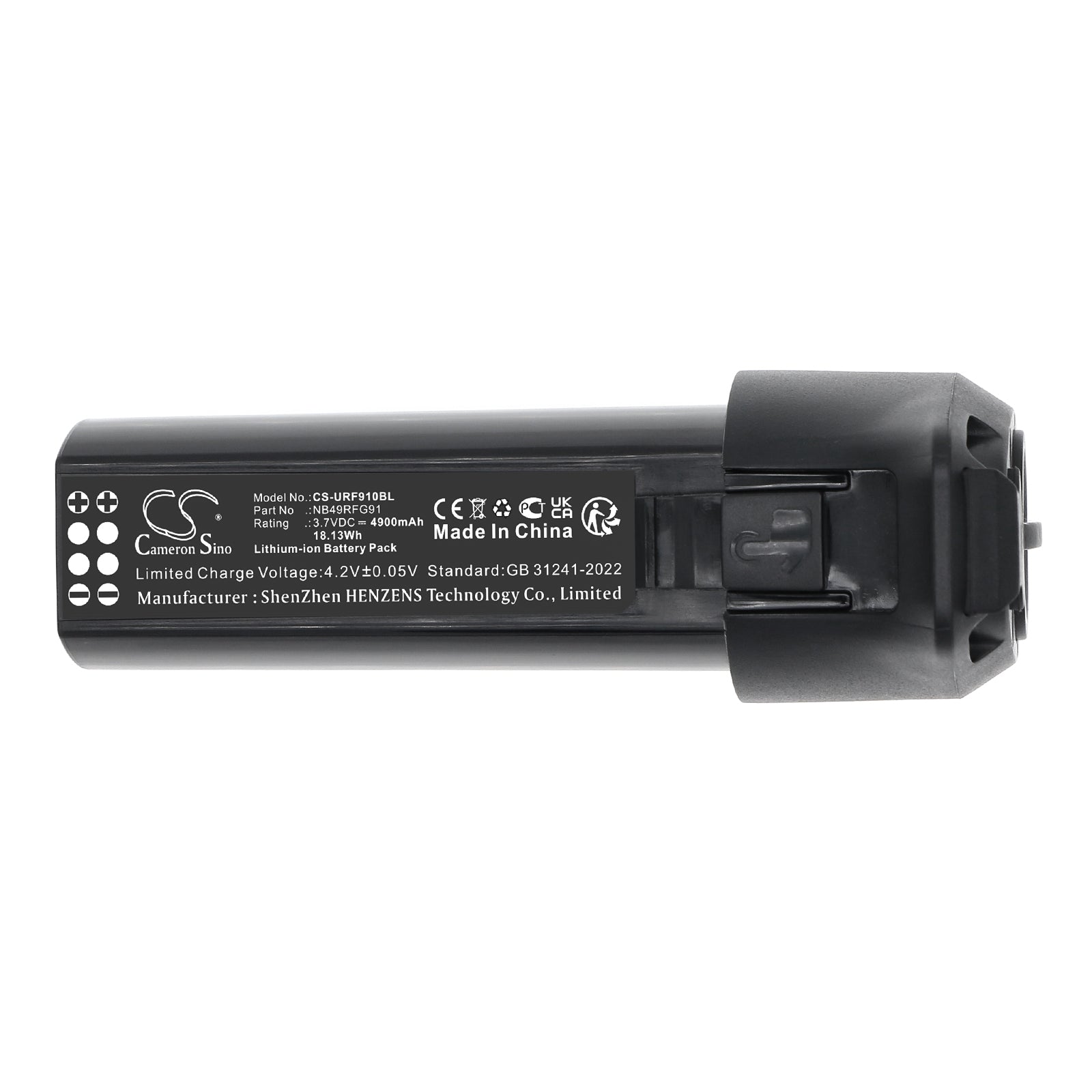 3.7V, Li-ion, 4900mAh, Battery fits Urovo RFG91, RFG91 UHF-RFID, 18.13Wh Barcode Scanner Cameron Sino Technology Limited