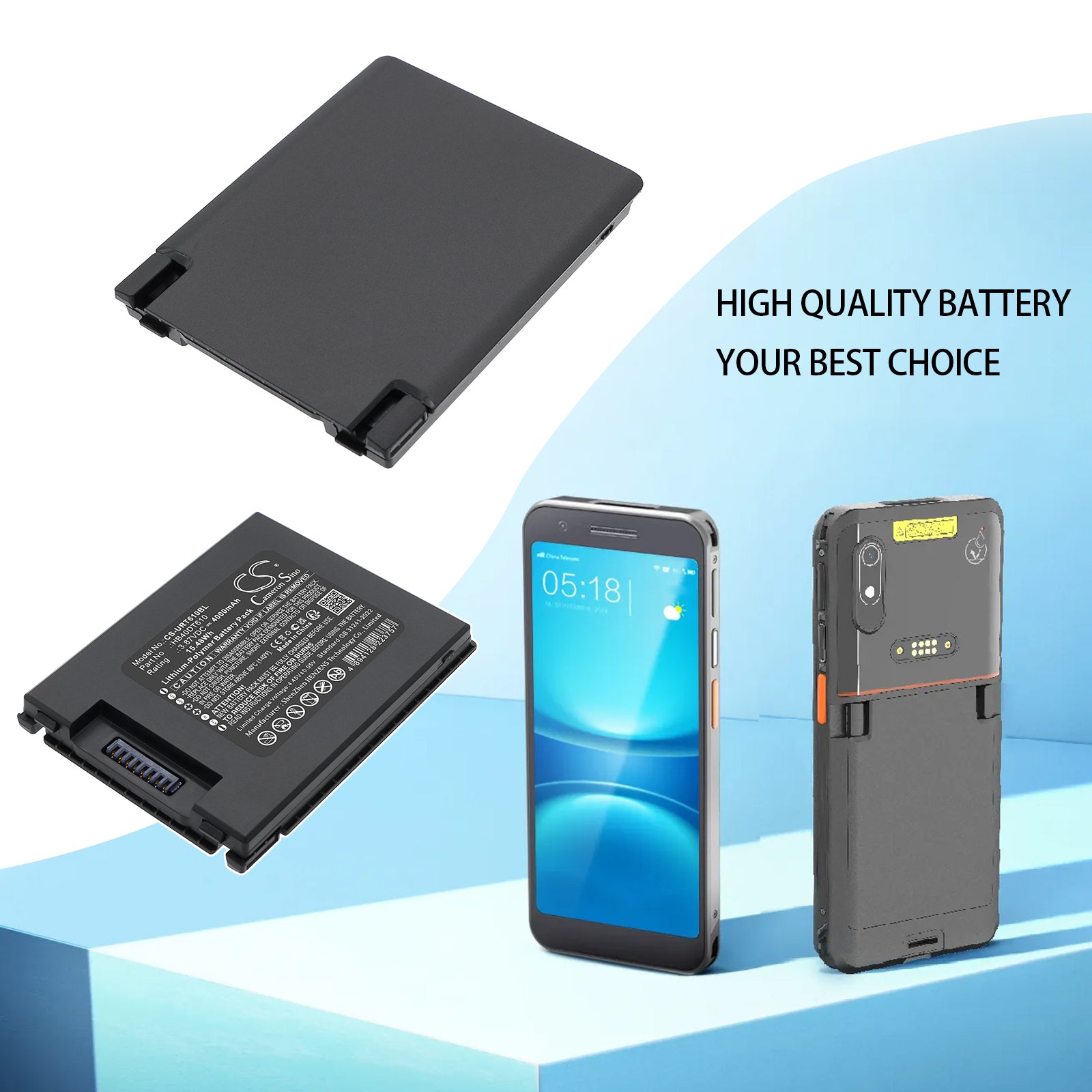 3.87V, Li-Polymer, 4000mAh, Battery fits Urovo DT610, DT610 RFID Mobile Computer, 15.48Wh Barcode Scanner Cameron Sino Technology Limited