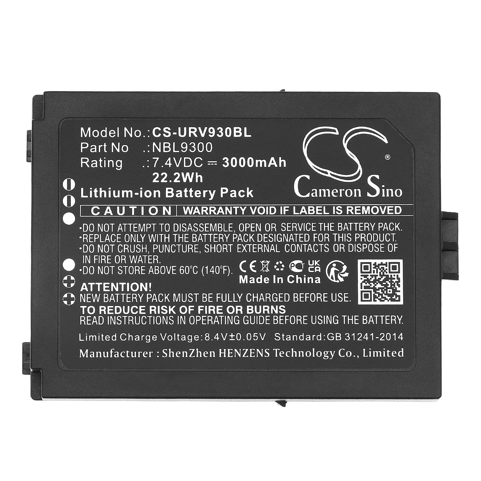 Li-ion, Barcode Scanner Battery fits Urovo Nbl9300, 7.4V, 3000mAh Barcode Scanner Cameron Sino Technology Limited