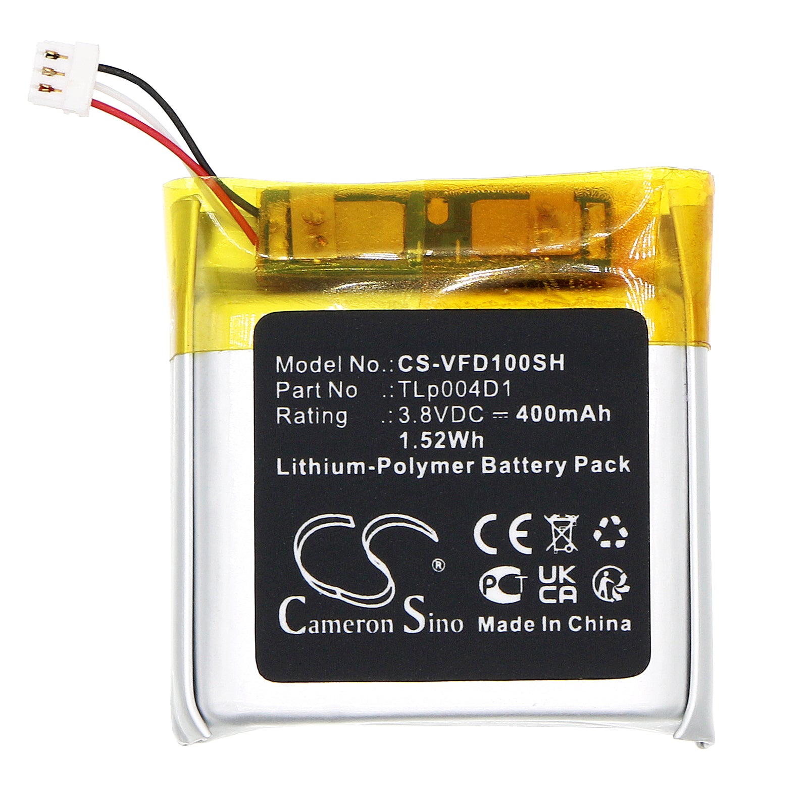 Li-Polymer, Smartwatch Battery fits Vodafone Disney Neo, 3.8V, 400mAh Smartwatch Cameron Sino Technology Limited