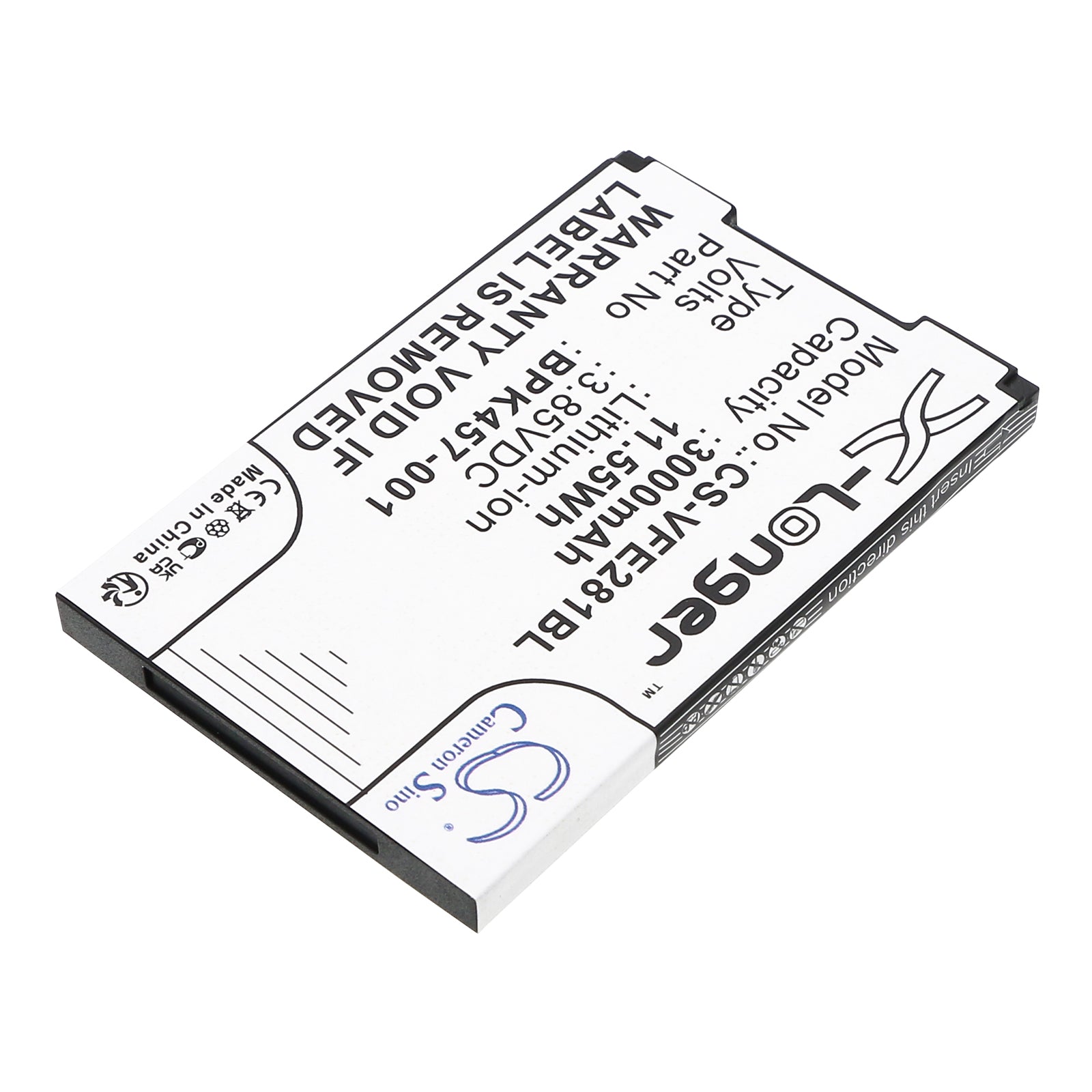 3.85V, Li-ion, 3000mAh, Battery fits VeriFone e280s, e280s V2, 11.55Wh Payment Terminal Cameron Sino Technology Limited