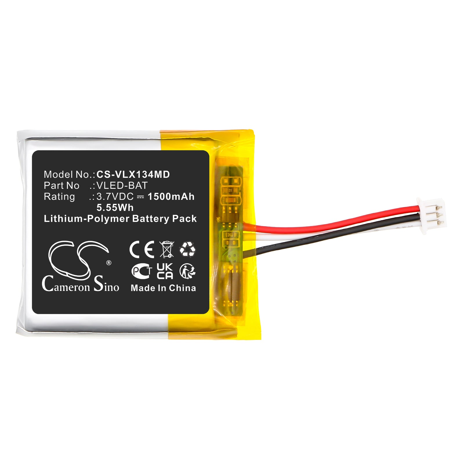 3.7V, Li-Polymer, 1500mAh, Battery fits TransLite EMS PRO IV LED Vein Finder, LED, 5.55Wh Medical Cameron Sino Technology Limited