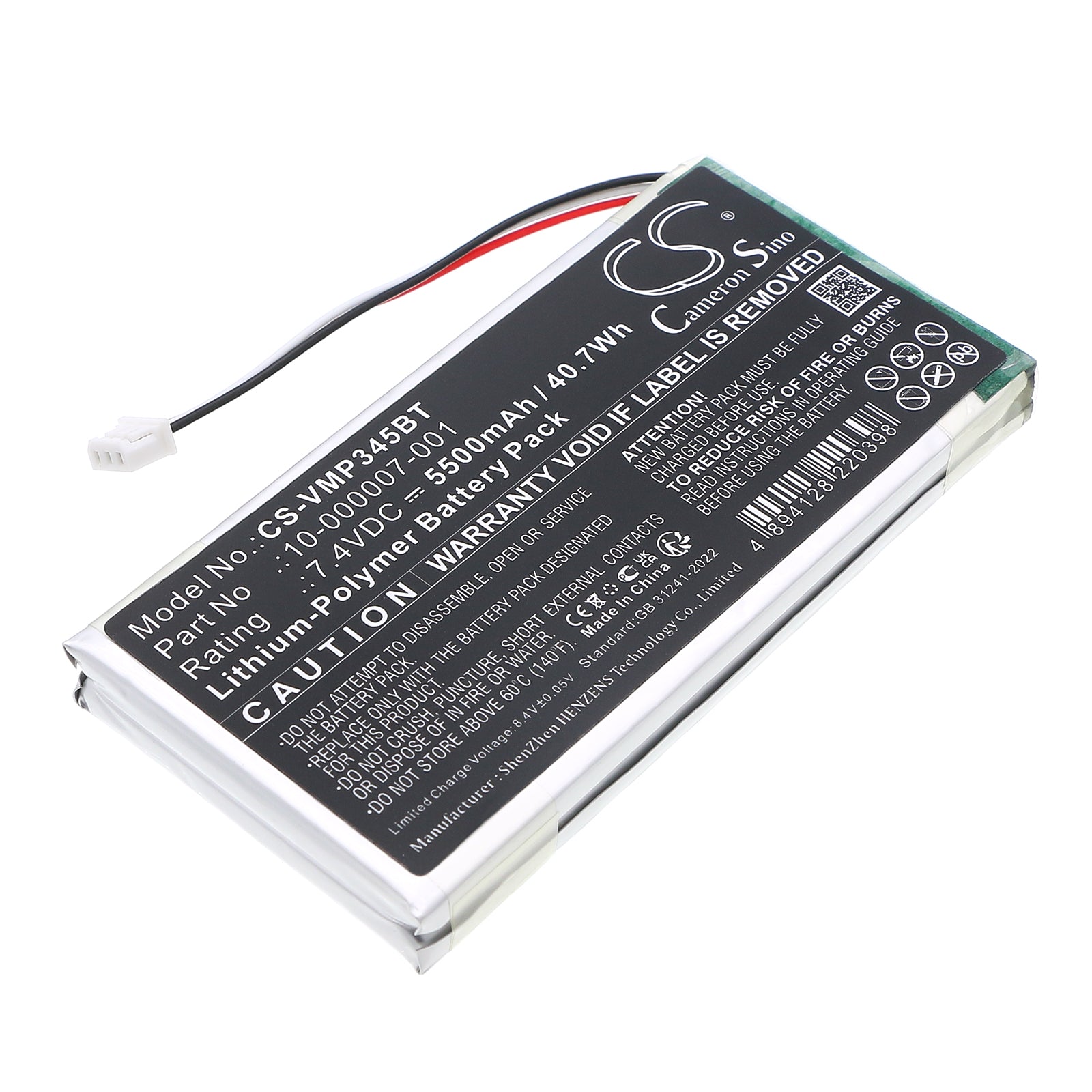 Vivint CP01 And Sky Master Battery 7.4V Li Polymer 5500mAh Alarm System Cameron Sino Technology Limited