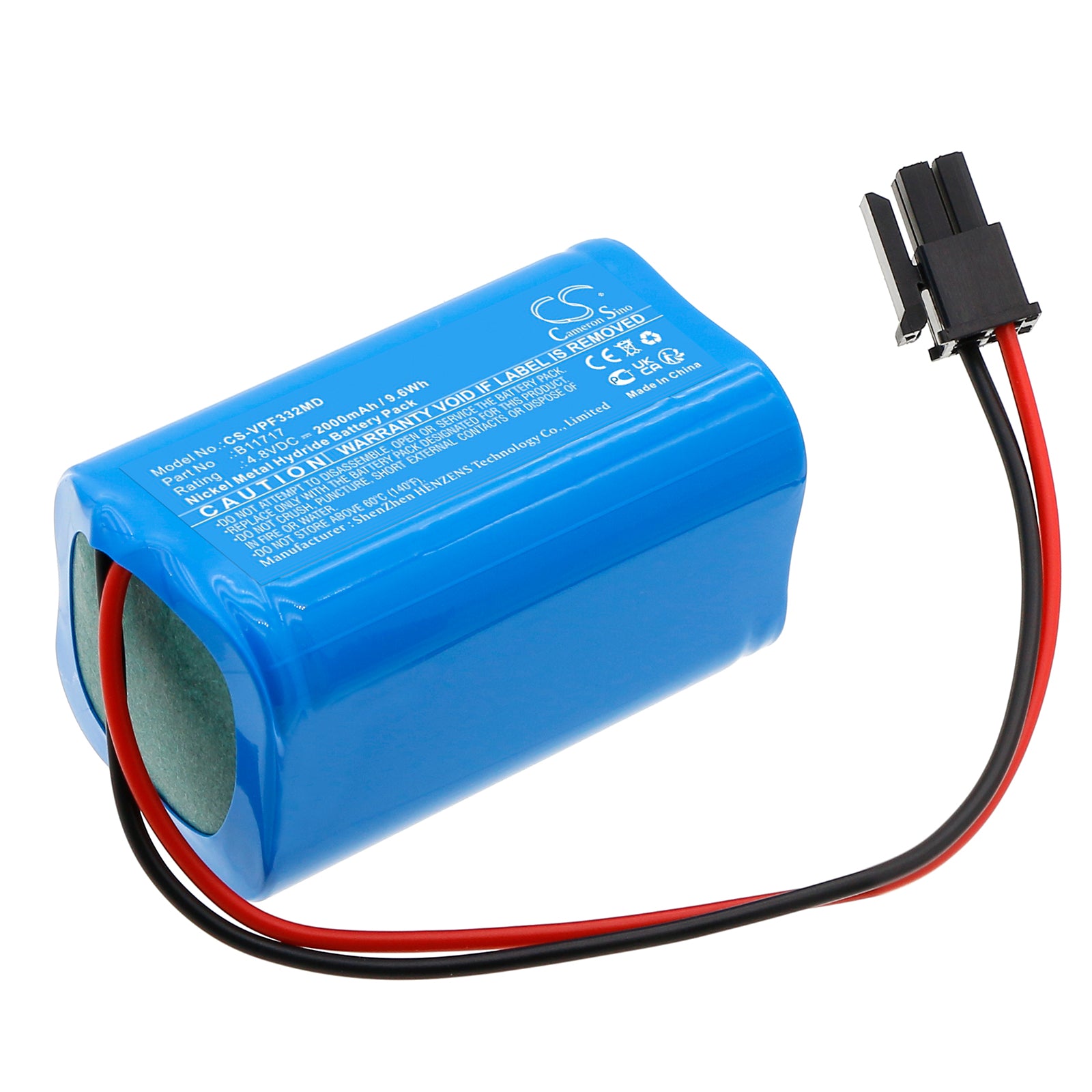 4.8V, Ni-MH, 2000mAh, Battery fits Vapotherm Precision Flow, Precision Flow Plus, 9.6Wh Medical Cameron Sino Technology Limited